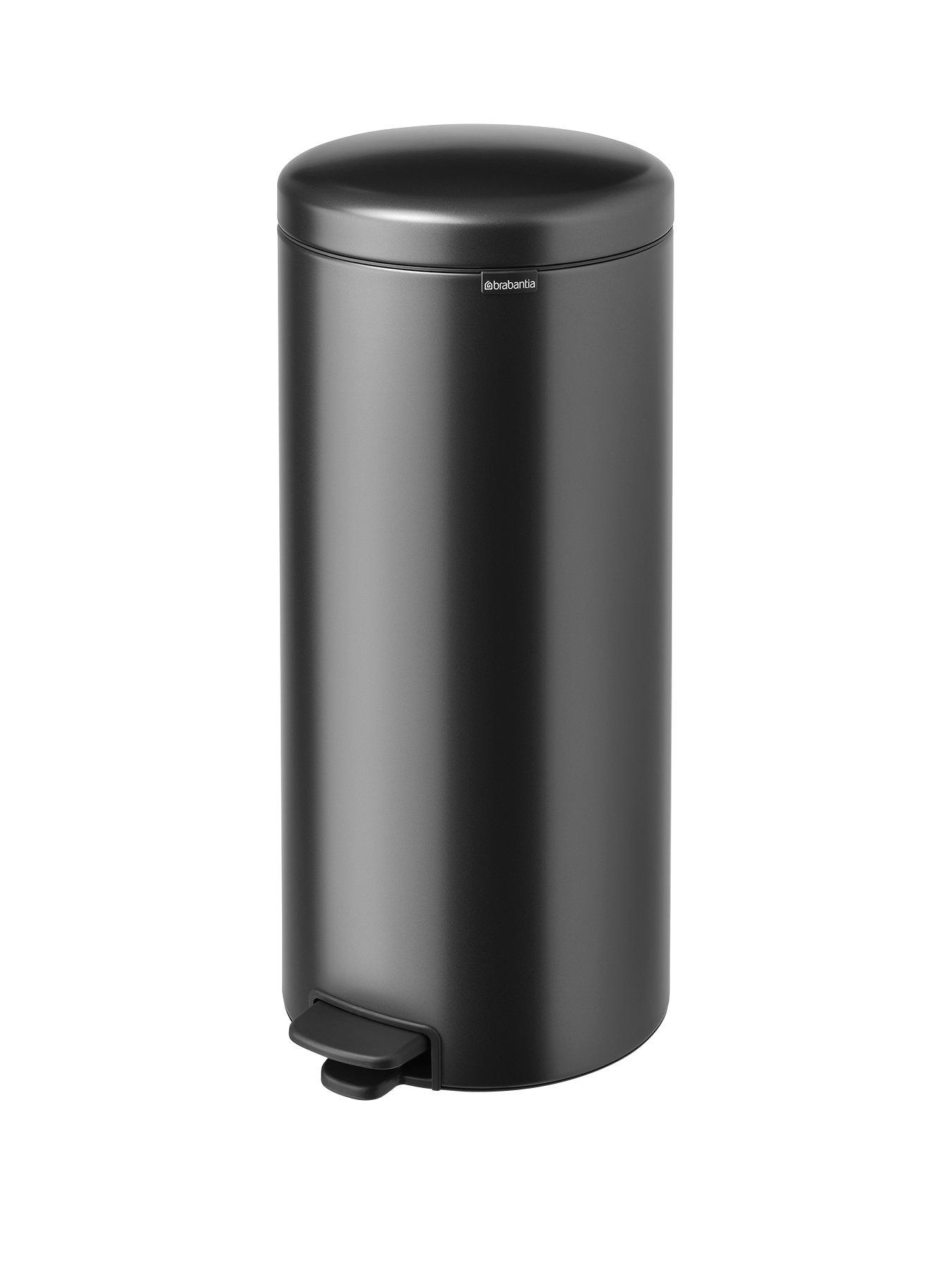 Product photograph of Brabantia Newicon 30-litre Pedal Bin In Black from very.co.uk