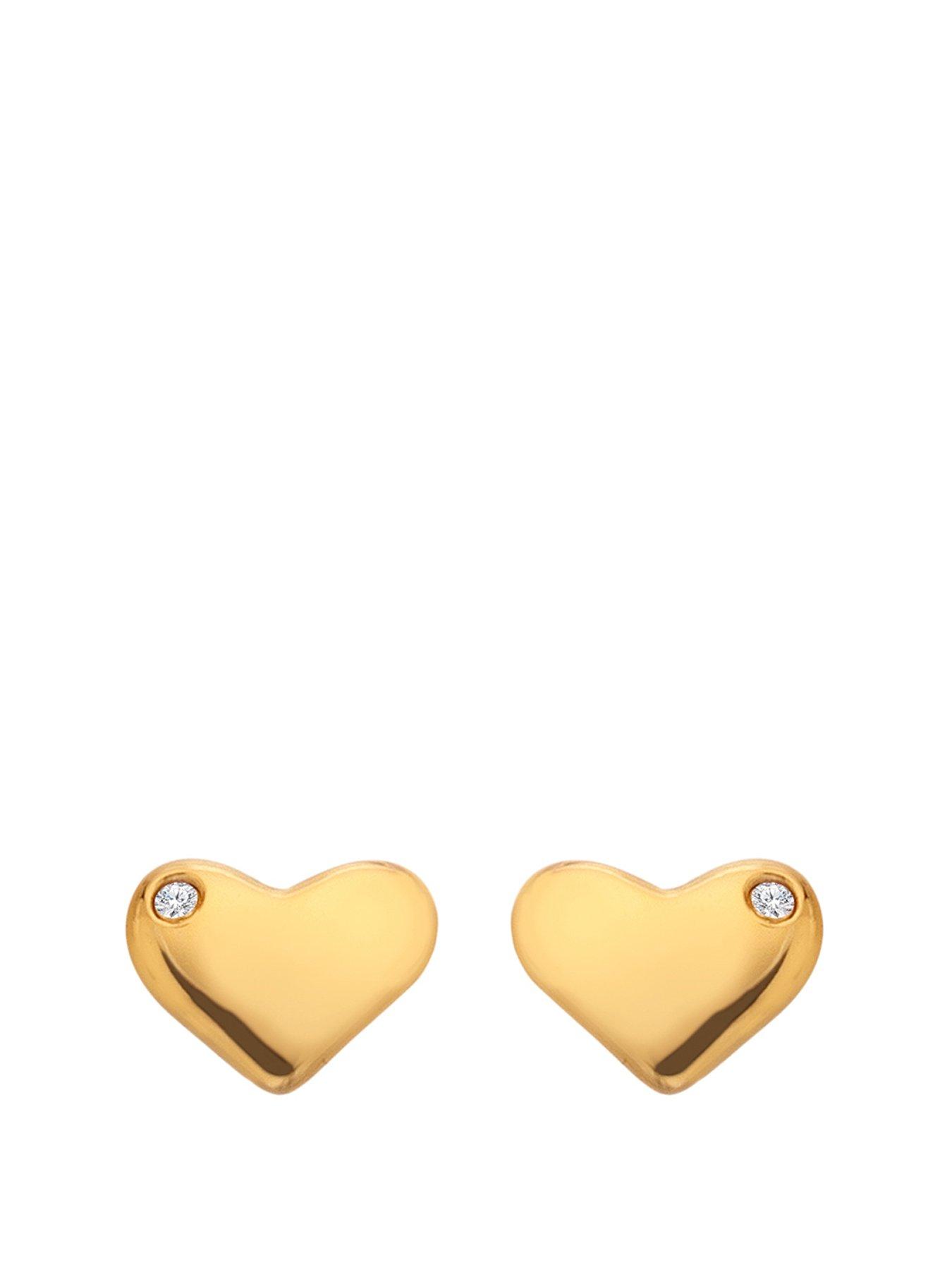 Product photograph of Hot Diamonds Hd X Jj Desire Stud Earrings - Gold Plated from very.co.uk