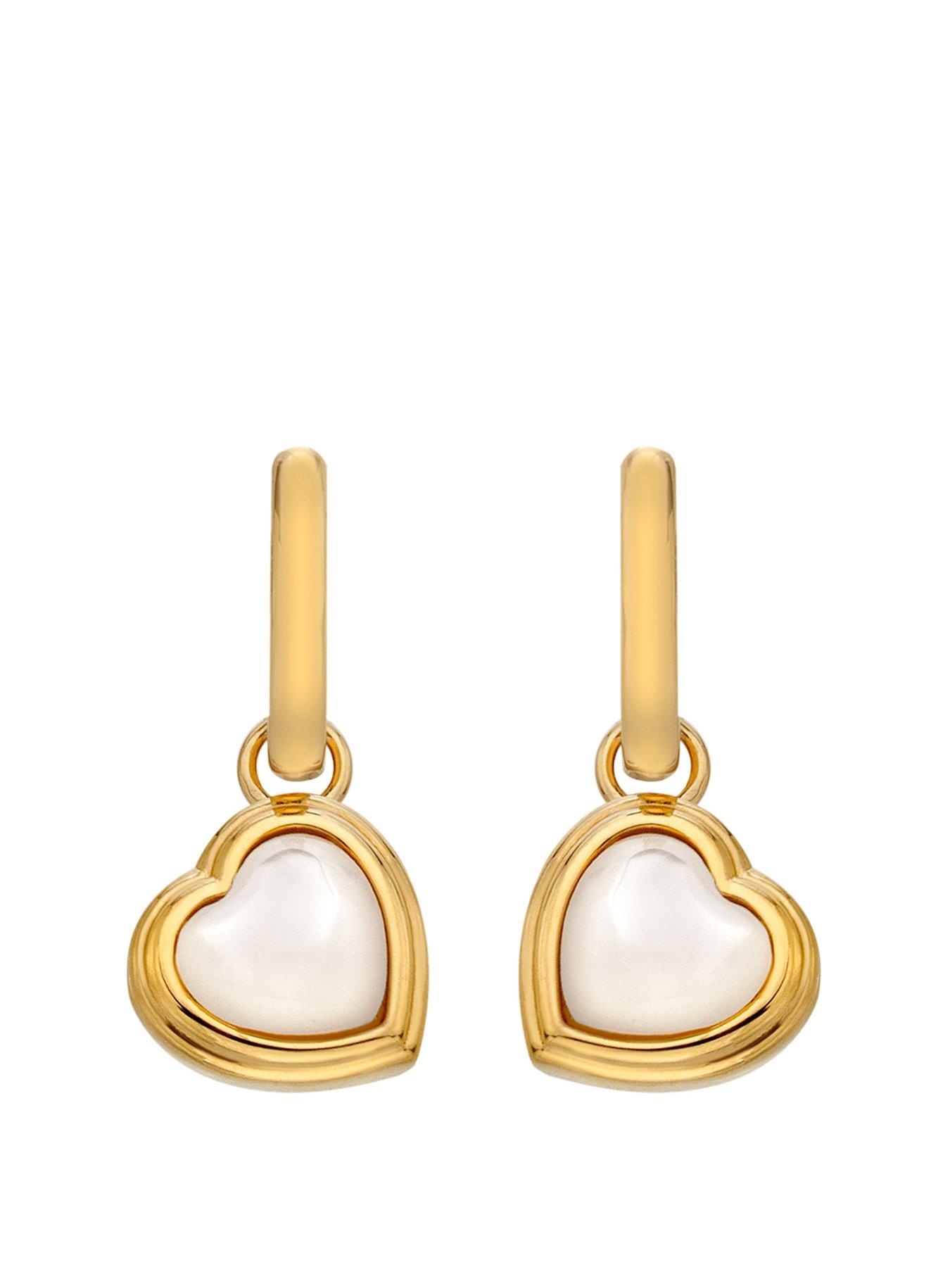 Product photograph of Hot Diamonds Hd X Jj Heart Earrings - Mother Of Pearl from very.co.uk
