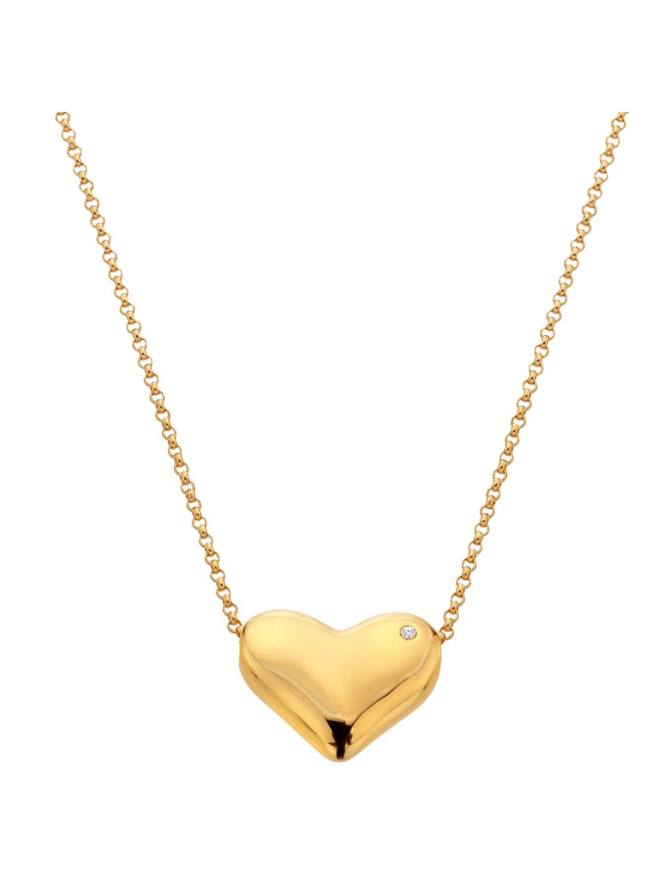 Product photograph of Hot Diamonds Hd X Jj Desire Statement Pendant - Gold Plated from very.co.uk