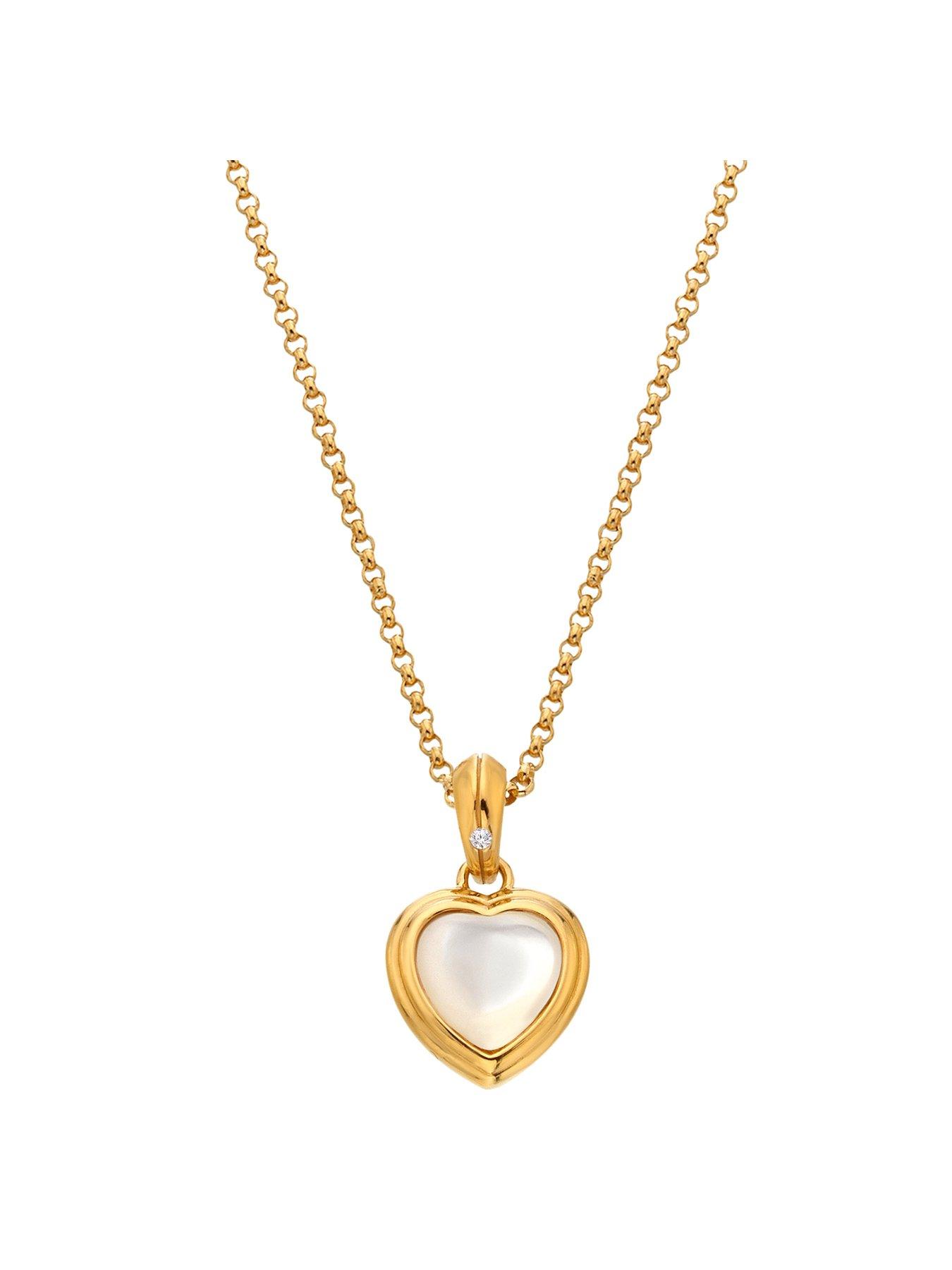 Product photograph of Hot Diamonds Hd X Jj Heart Pendant - Mother Of Pearl from very.co.uk
