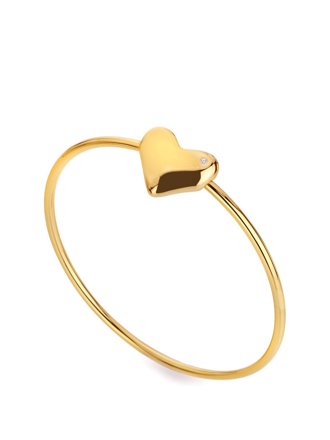 Product photograph of Hot Diamonds Hd X Jj Desire Bangle - Gold Plated from very.co.uk