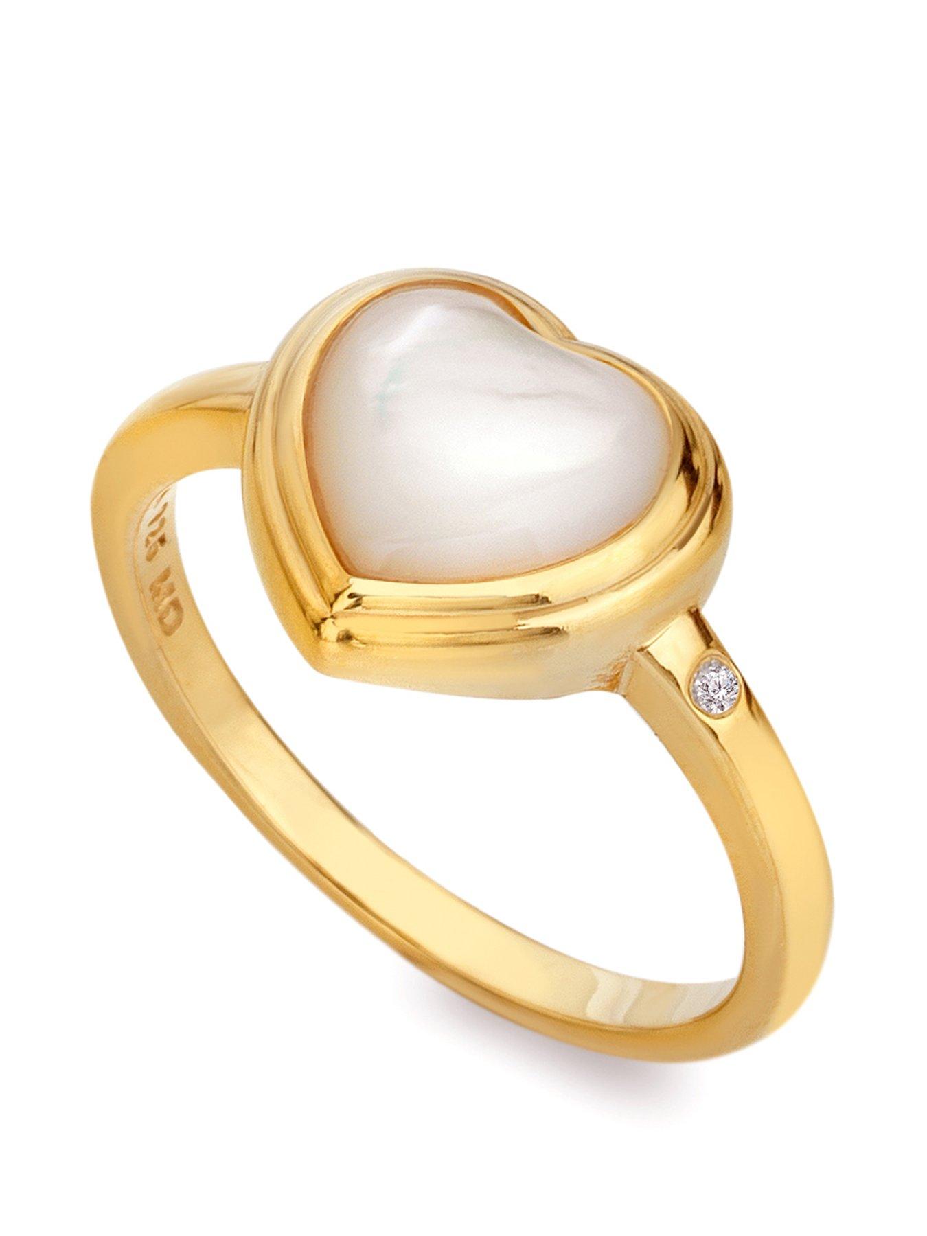 Product photograph of Hot Diamonds Hd X Jj Heart Ring - Mother Of Pearl from very.co.uk