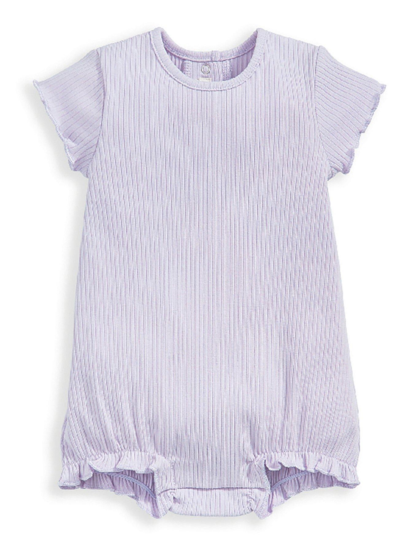 Mamas & Papas Baby Girls Heather Frill Romper Purple Very.co.uk