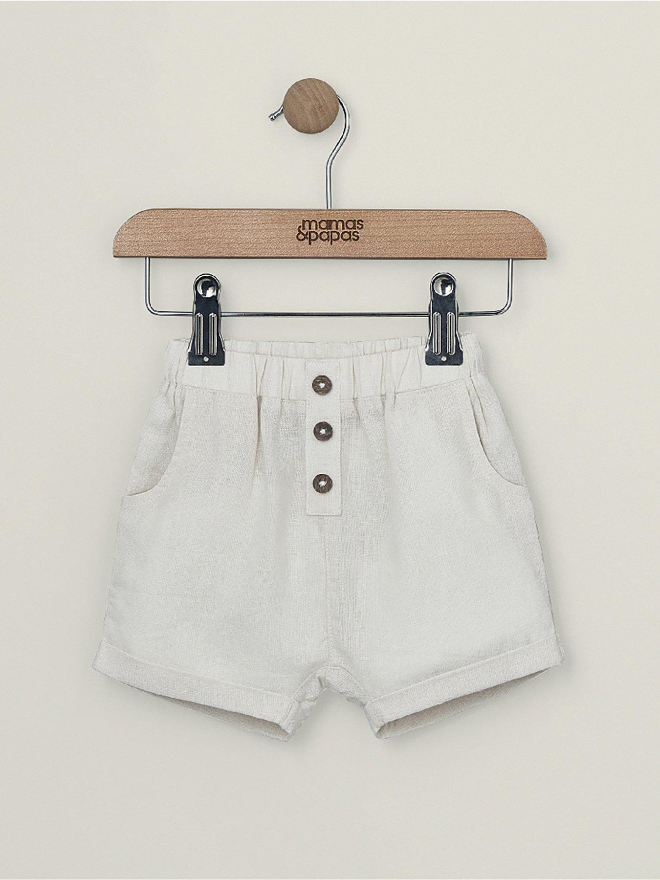 Image 2 of 2 of Mamas & Papas Baby Boys Linen Short - Beige
