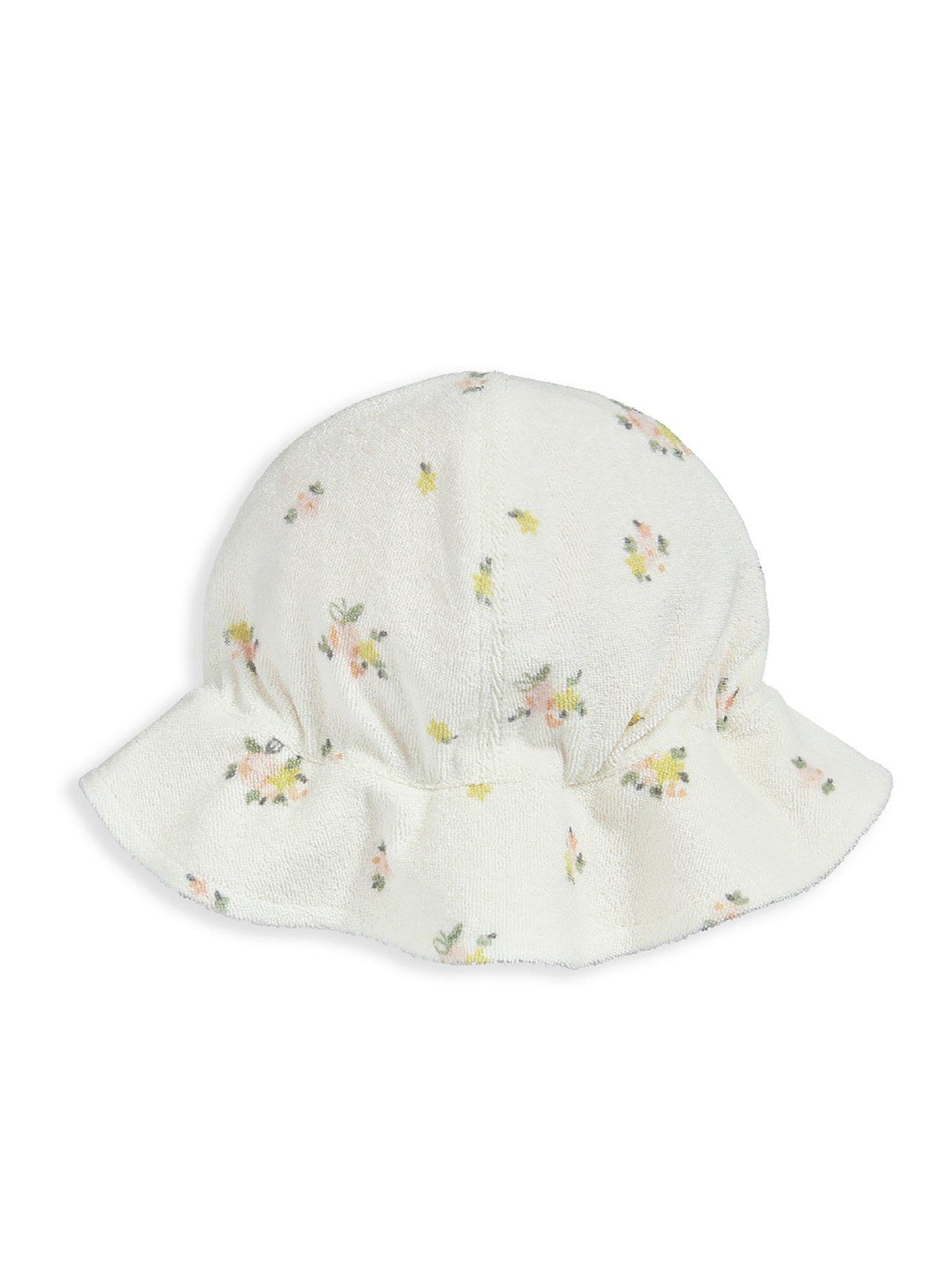 Mamas & Papas Baby Girls 2 Piece Floral Towelling Romper & Hat Set