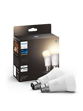 Product photograph of Philips Hue 9 5w A60 B22 Smart Led Bulbs 2-pack from very.co.uk