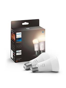 Product photograph of Philips Hue 9 5w A60 E27 Led Smart Bulbs 2-pack from very.co.uk