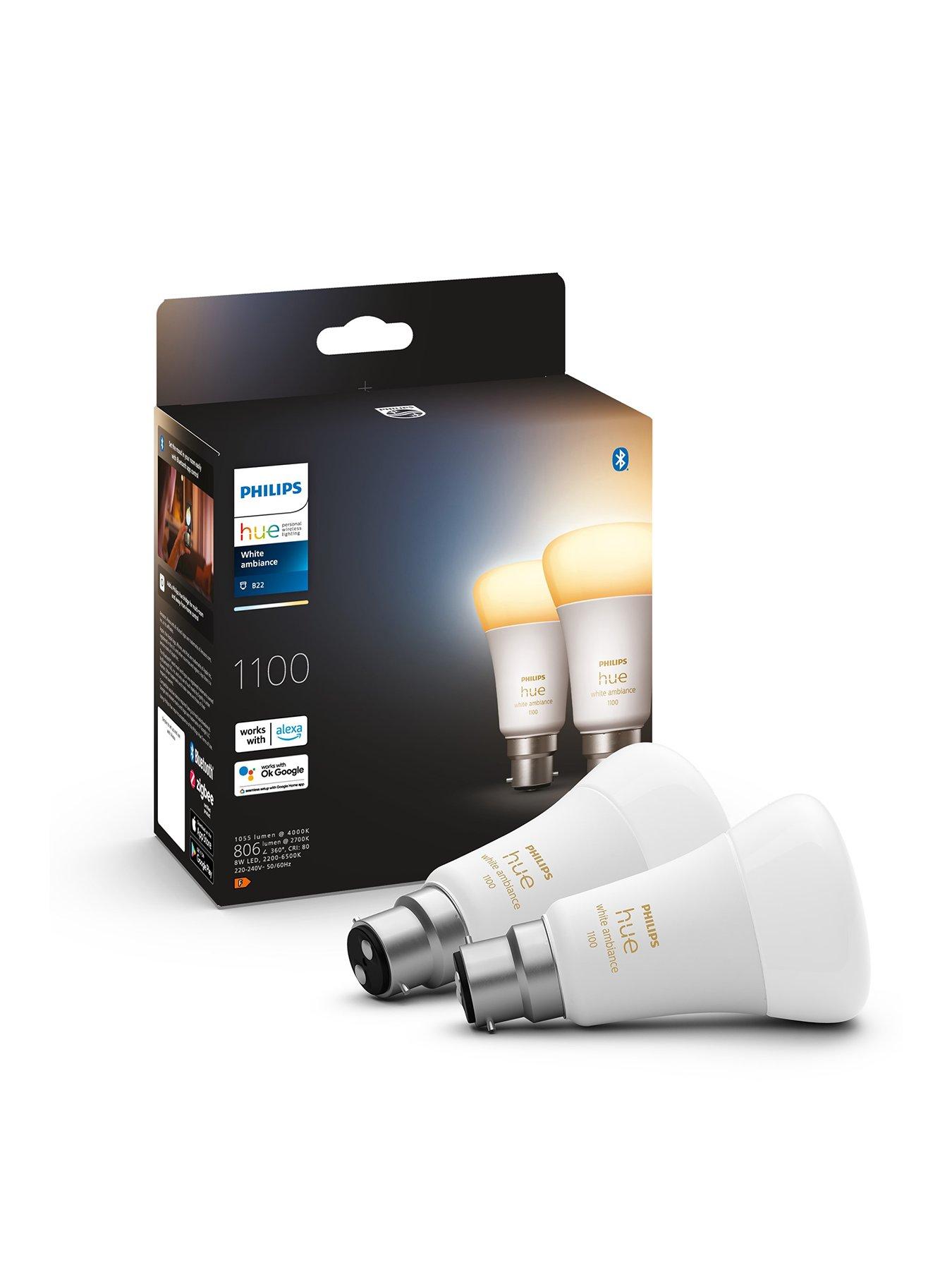 Philips Hue Wa 8W A60 B22 Smart Led Bulbs 2-Pack