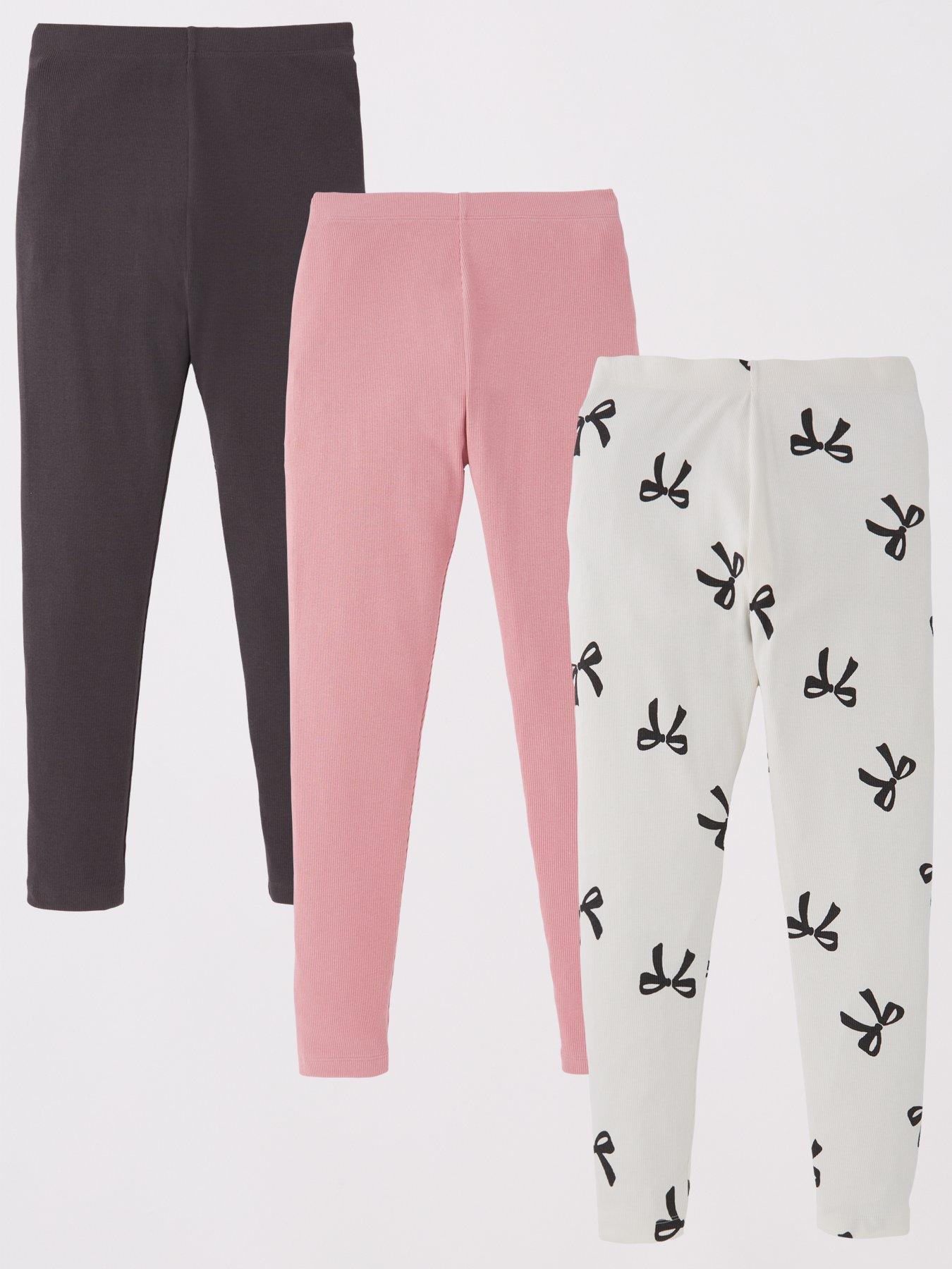 undefined Girls 3 Pack Bow Print Legging Set - Multi