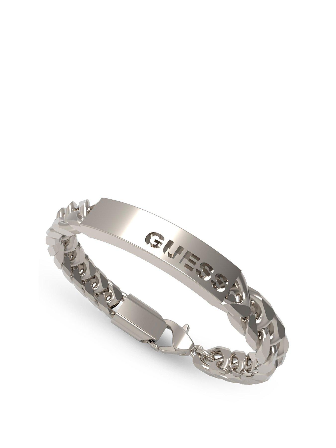 Product photograph of Guess X Logo Tag Bracelet from very.co.uk