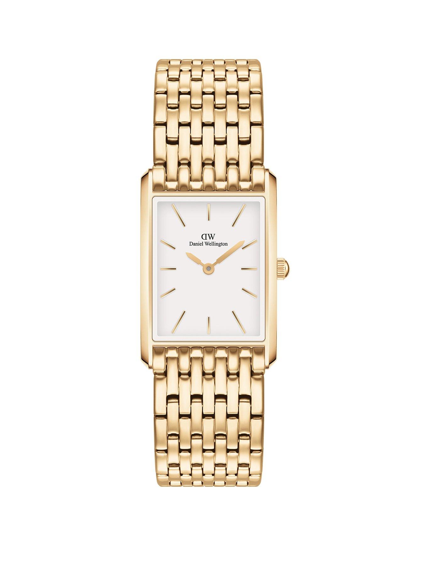 Product photograph of Daniel Wellington Bound 9-link Gold White Watch from very.co.uk