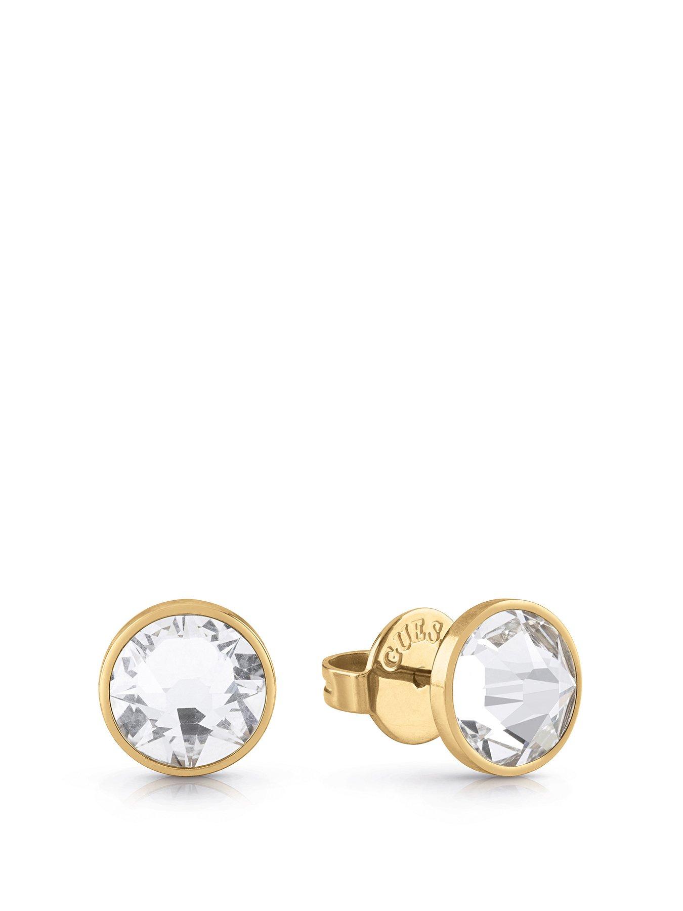 Product photograph of Guess Frontiers Stud Earrings Gold from very.co.uk