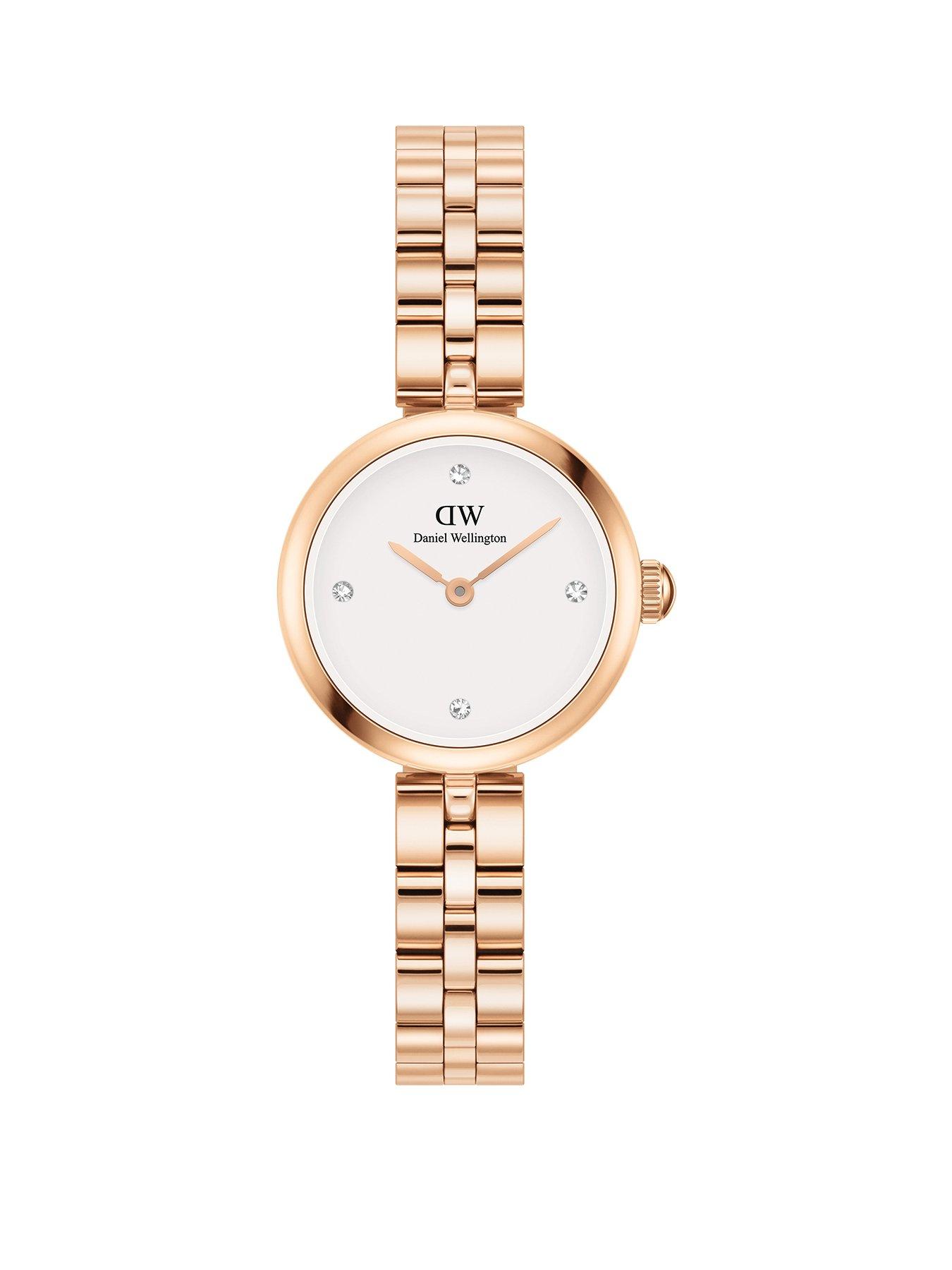 Product photograph of Daniel Wellington Elan Jewellery Watch 22 Rose Gold White Watch from very.co.uk