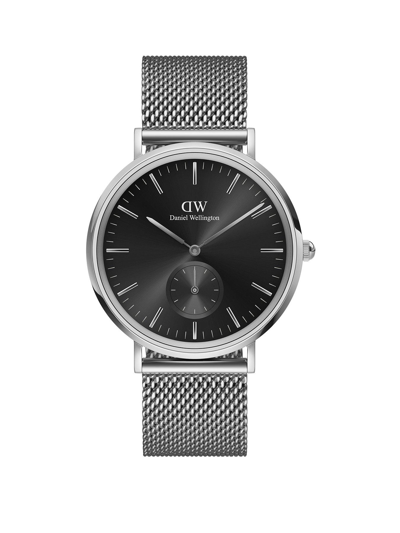 Product photograph of Daniel Wellington Classic Multi-eye 40 Sterling Silver Onyx Watch from very.co.uk