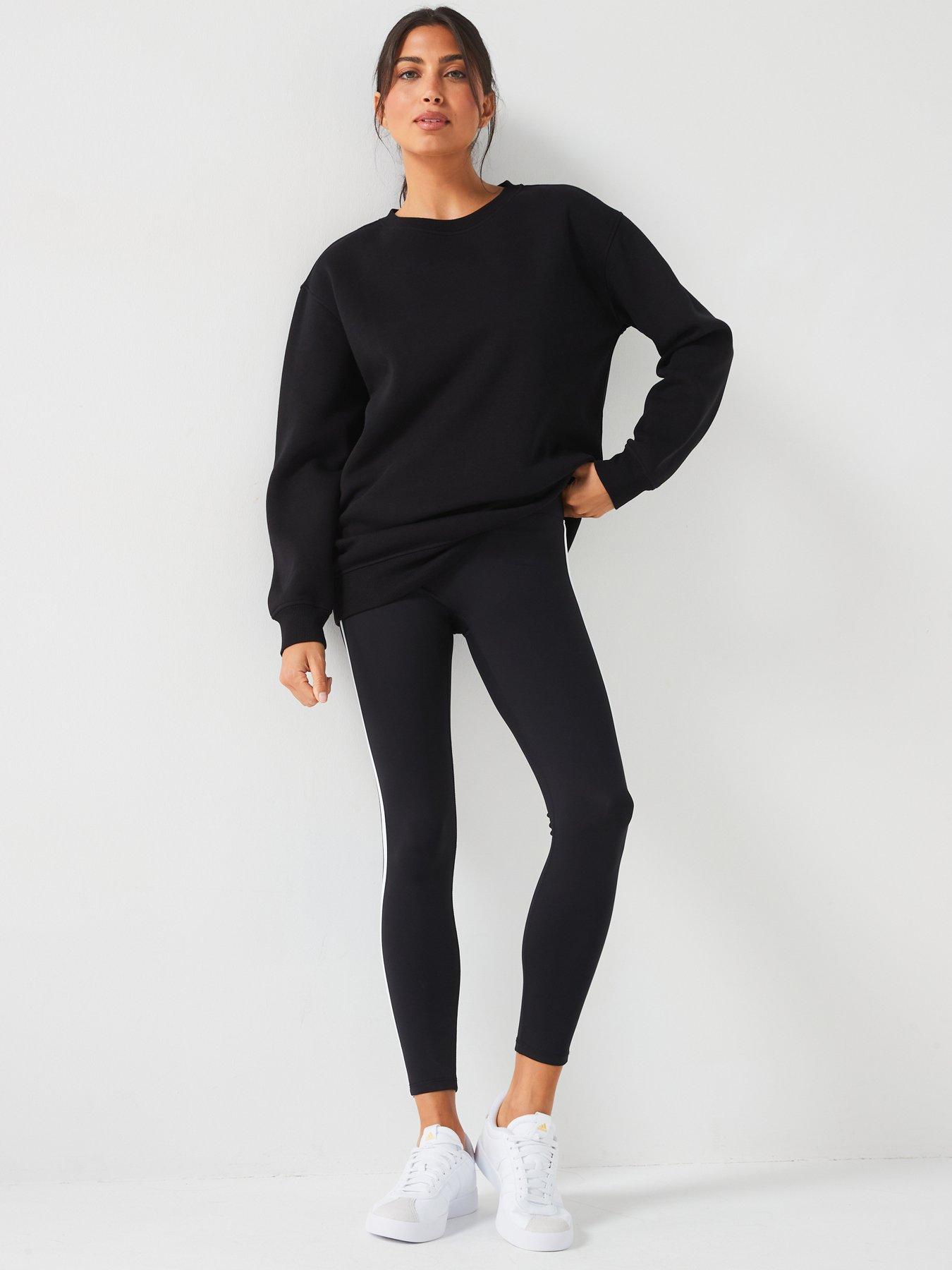 Image 3 of 5 of Everyday The Essential Long Line Crew Neck Sweat - Black
