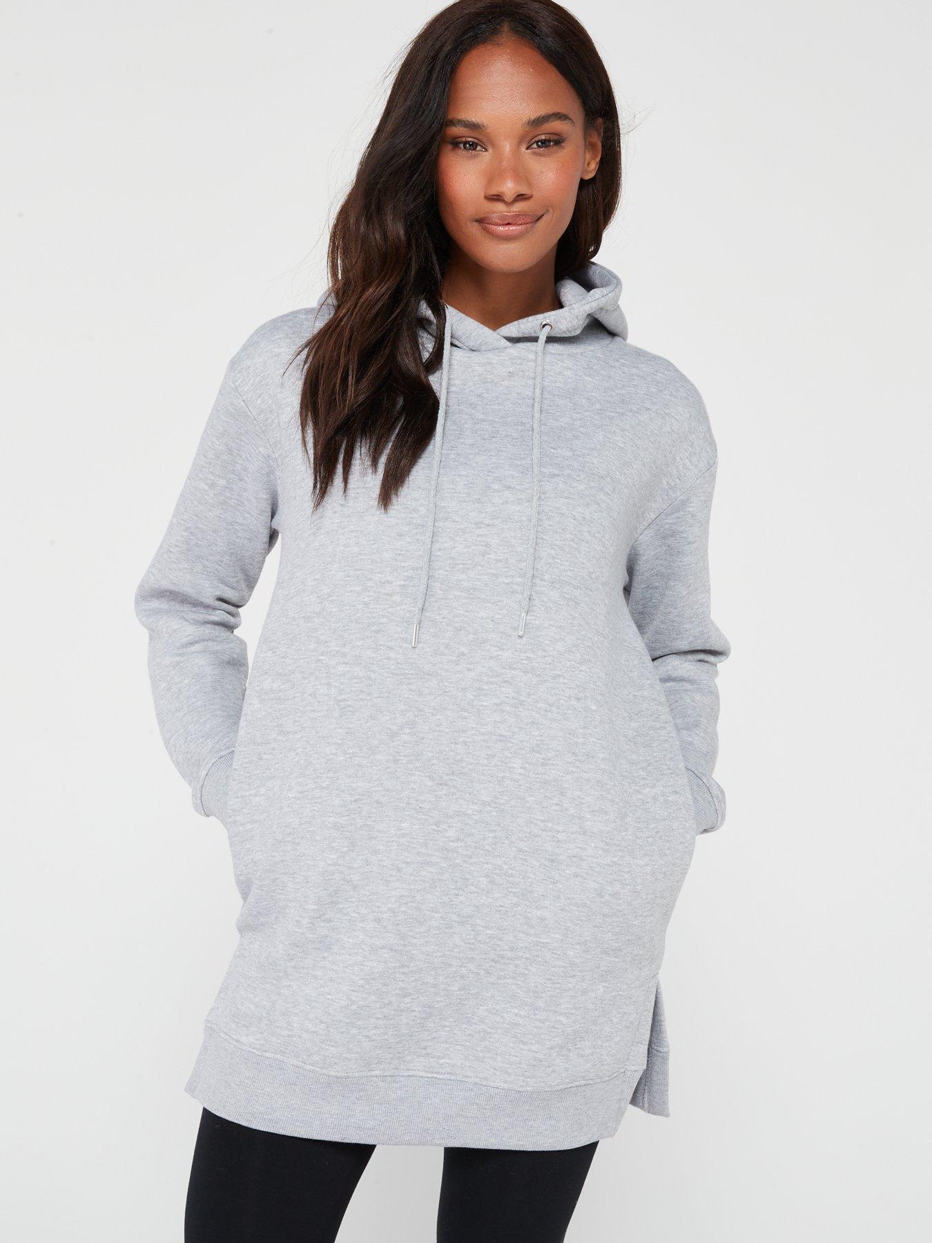 Everyday The Essential Longline Hoodie With Side Splits Grey Very