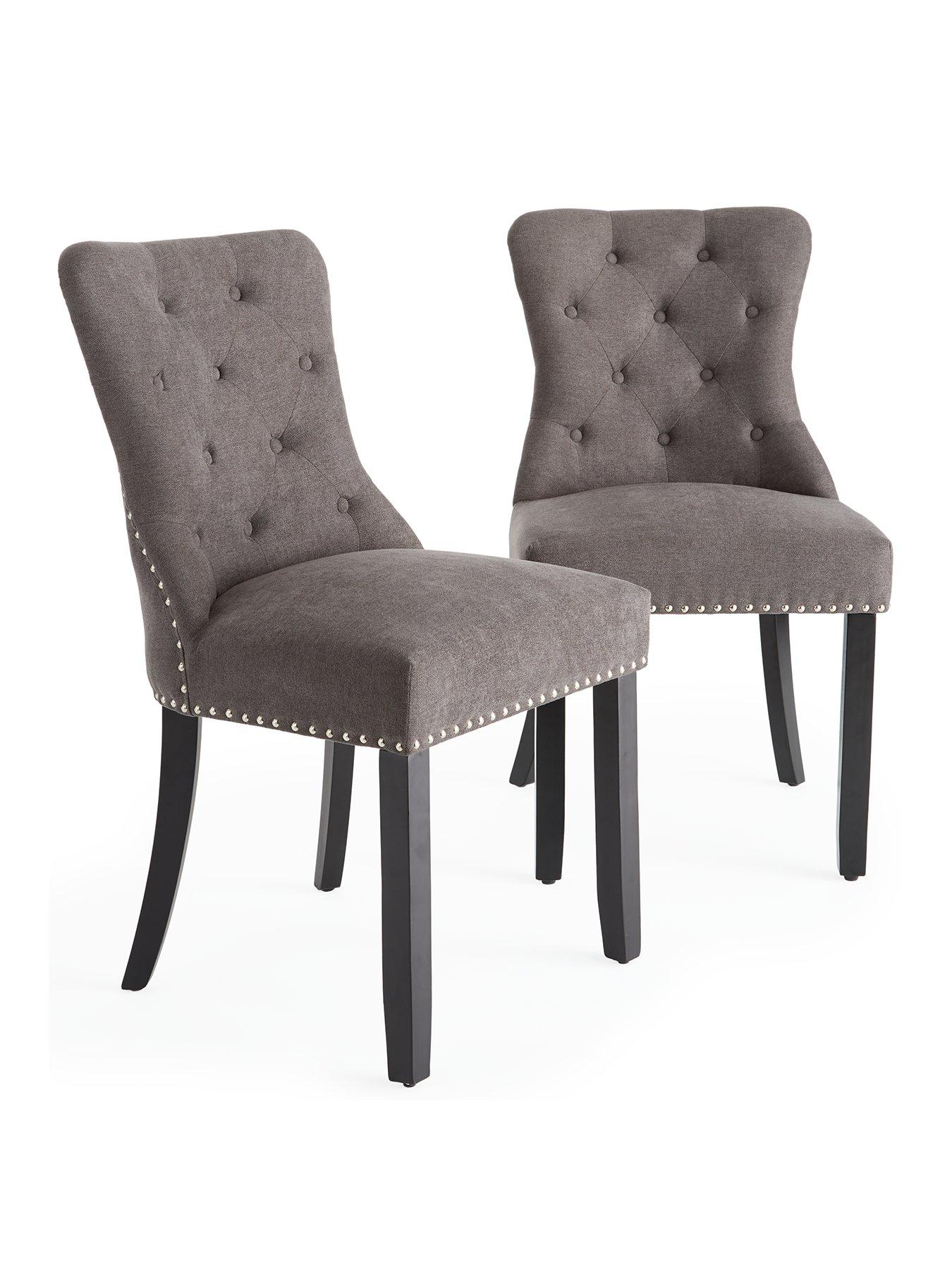Image 2 of 7 of Very Home Warwick Chenille Pair Of Standard Dining Chairs - FSC Certified