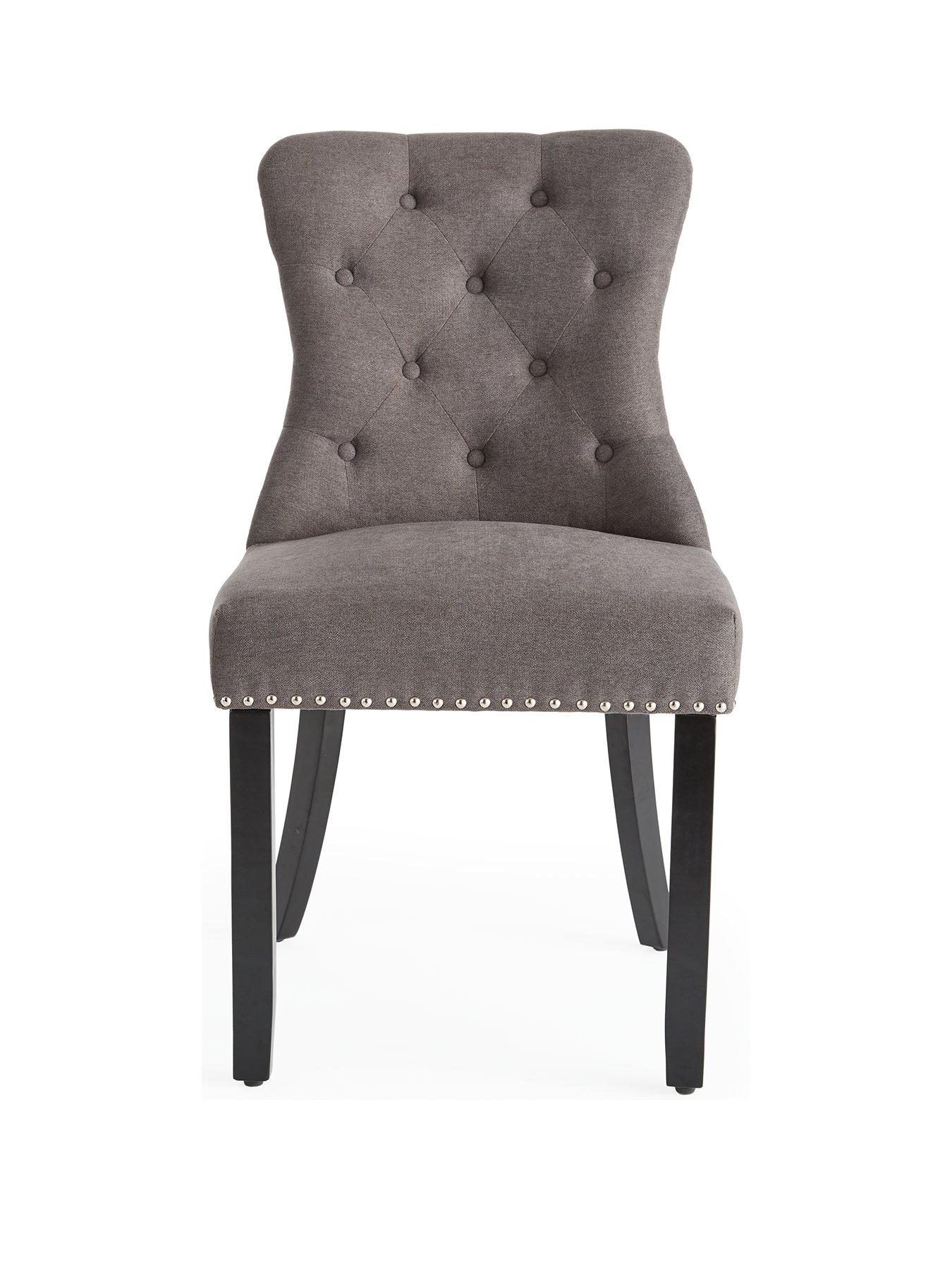 Image 3 of 7 of Very Home Warwick Chenille Pair Of Standard Dining Chairs - FSC Certified
