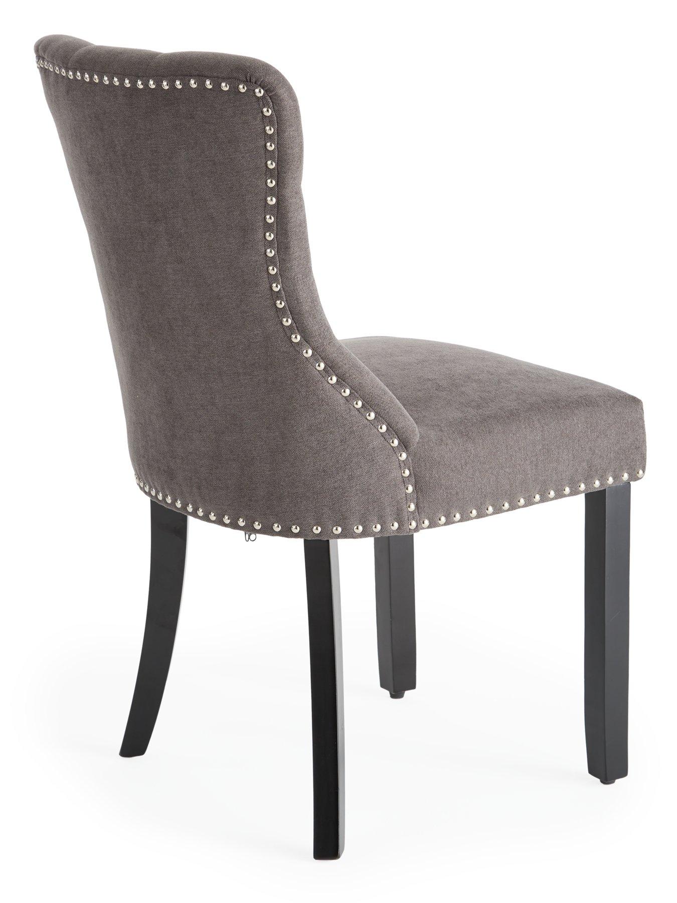 Image 4 of 7 of Very Home Warwick Chenille Pair Of Standard Dining Chairs - FSC Certified