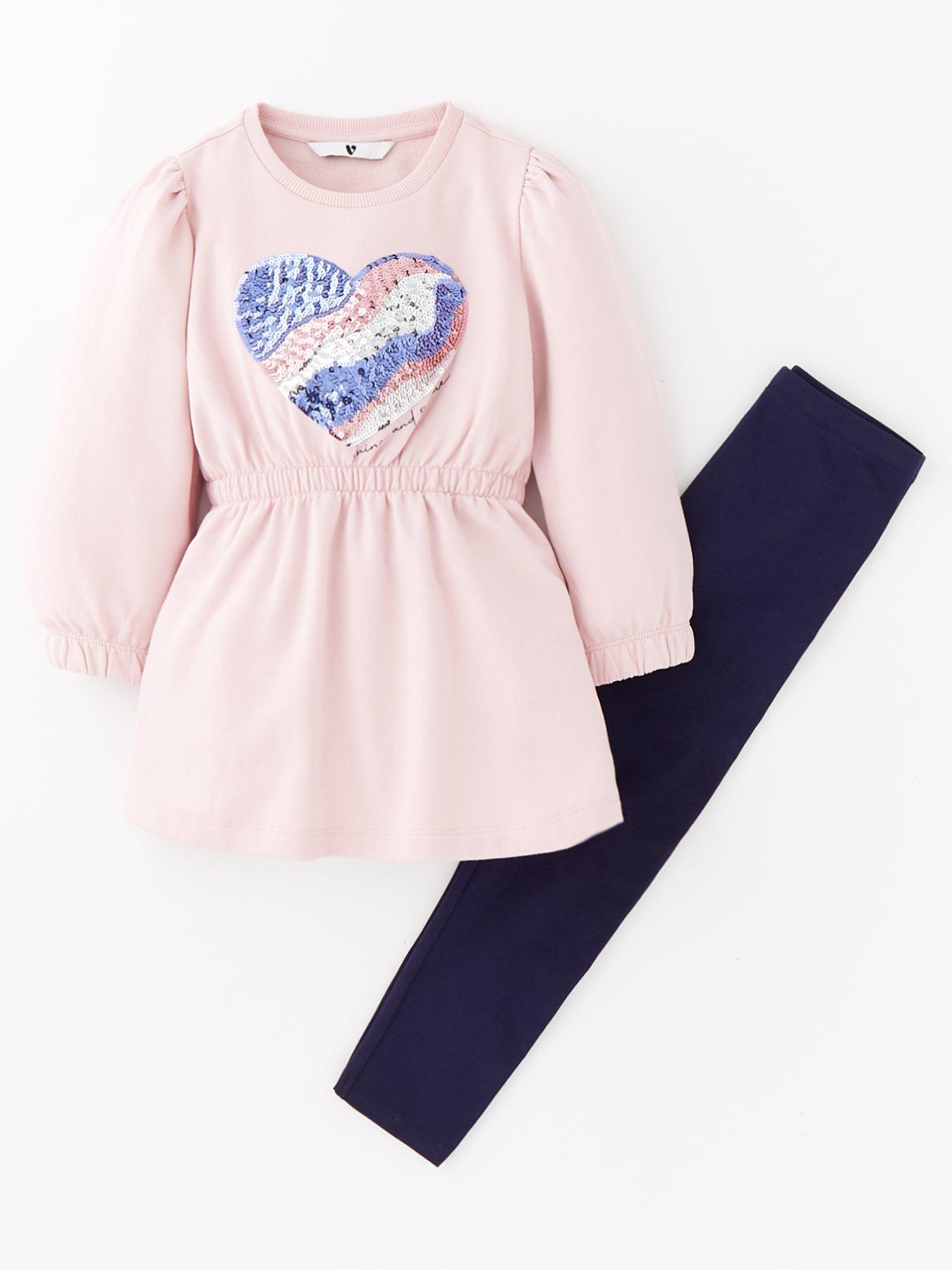 undefined Girls Heart Waisted Sweat And Legging - Multi