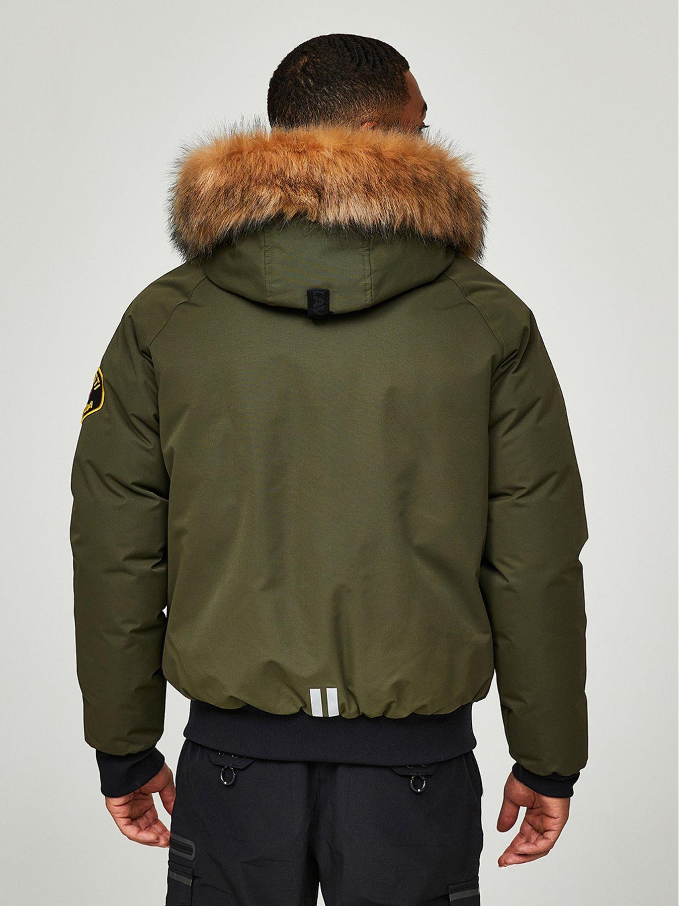 Image 2 of 6 of Zavetti Canada Abelli 2.0 Hooded Bomber Coat - Khaki