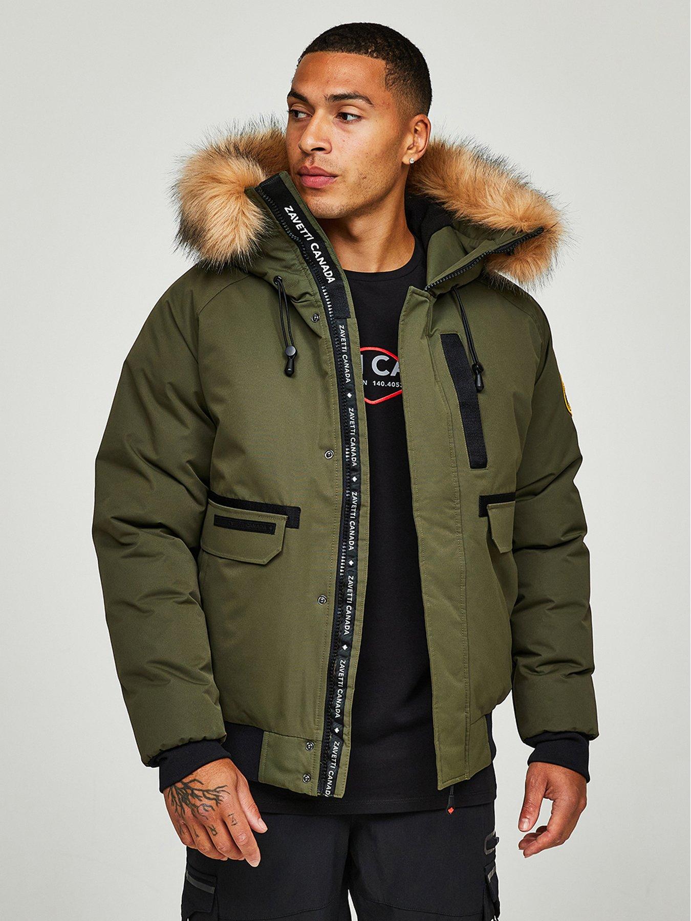 Image 4 of 6 of Zavetti Canada Abelli 2.0 Hooded Bomber Coat - Khaki