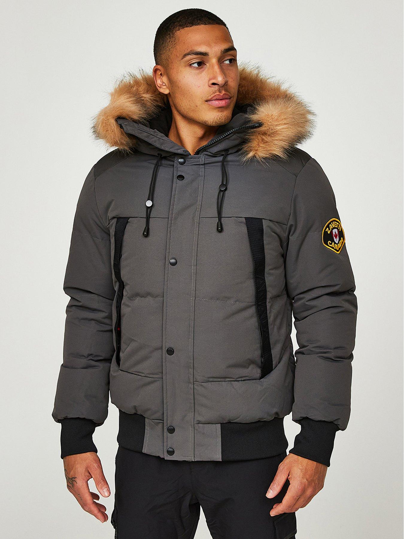 Grey parka coat hotsell