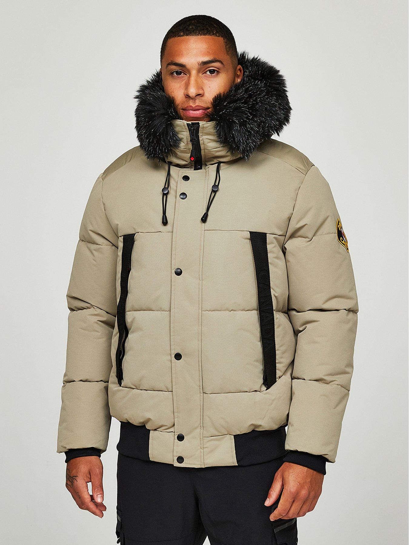 undefined Aylmer Bomber Parka Coat - Silver Sage