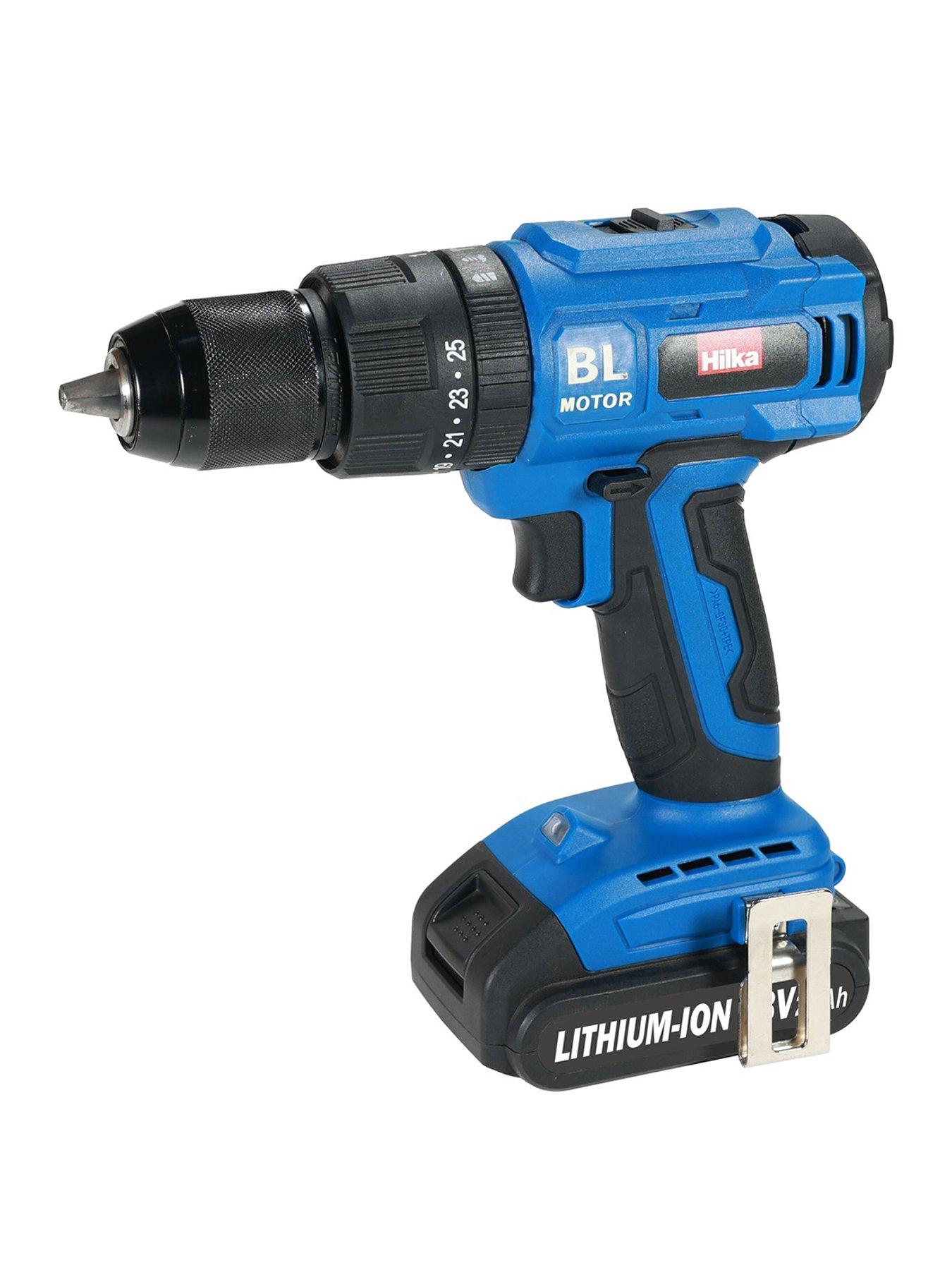 Product photograph of Hilka Tools 18v Li-ion Brushless Combi Drill With 2 0ah Battery from very.co.uk