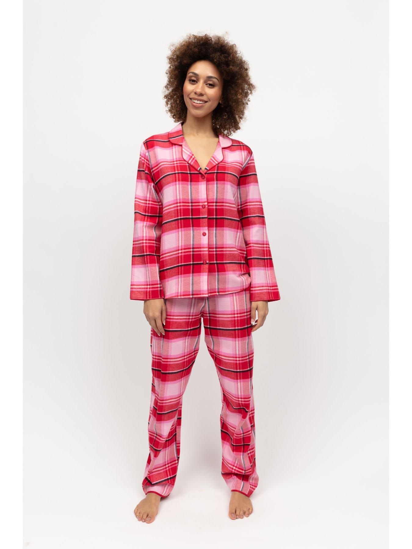 Cyberjammies Noelle Red Check Long Sleeve Pyjama set - Red