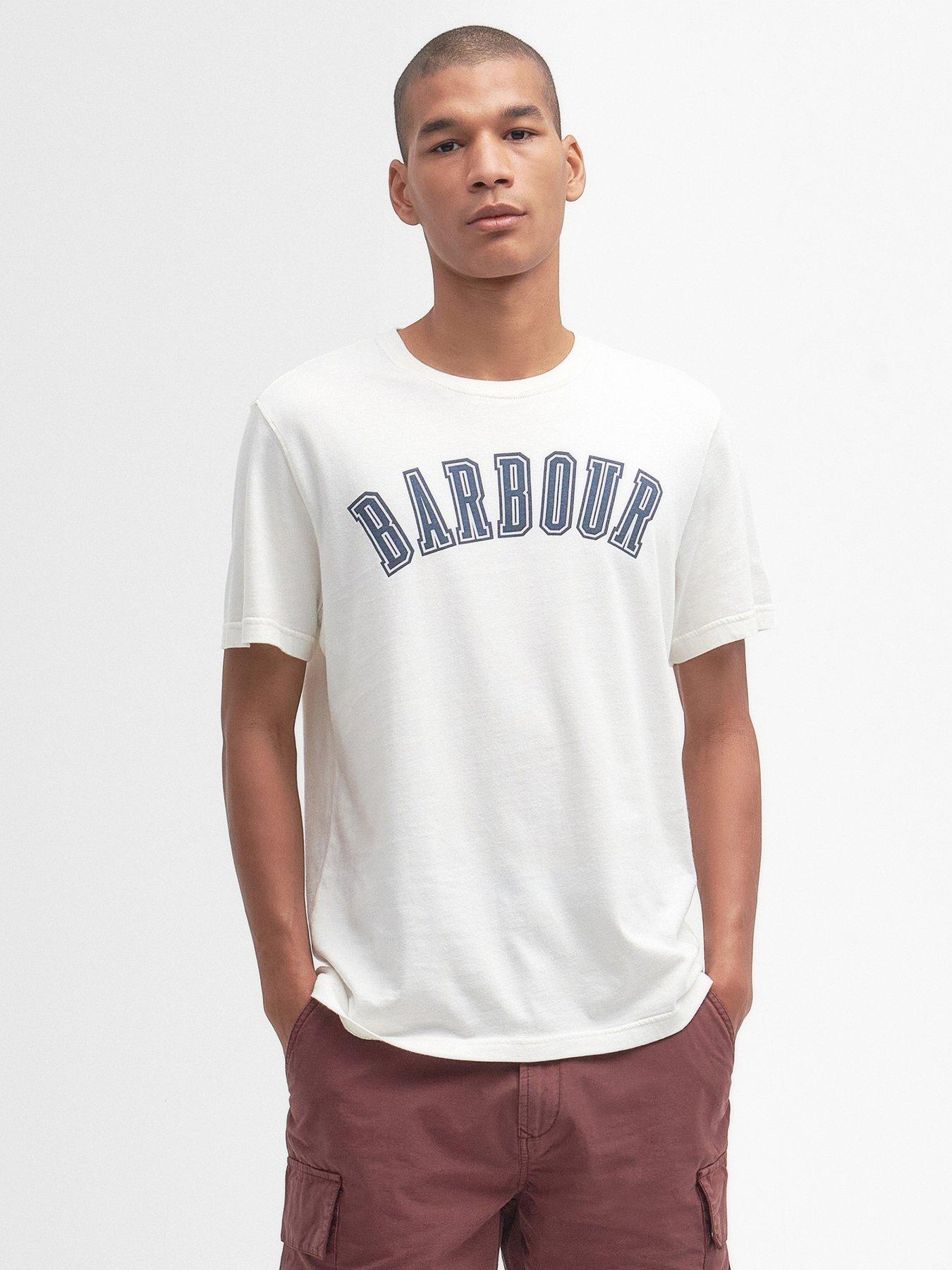 Barbour Varsity Logo Short Sleeve Tailored Fit T shirt White Very