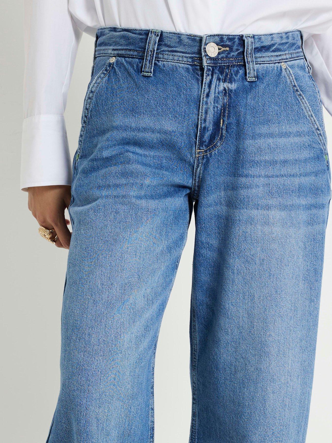 RI Petite Petite Tailored Baggy Jeans - Medium Denim | Very.co.uk