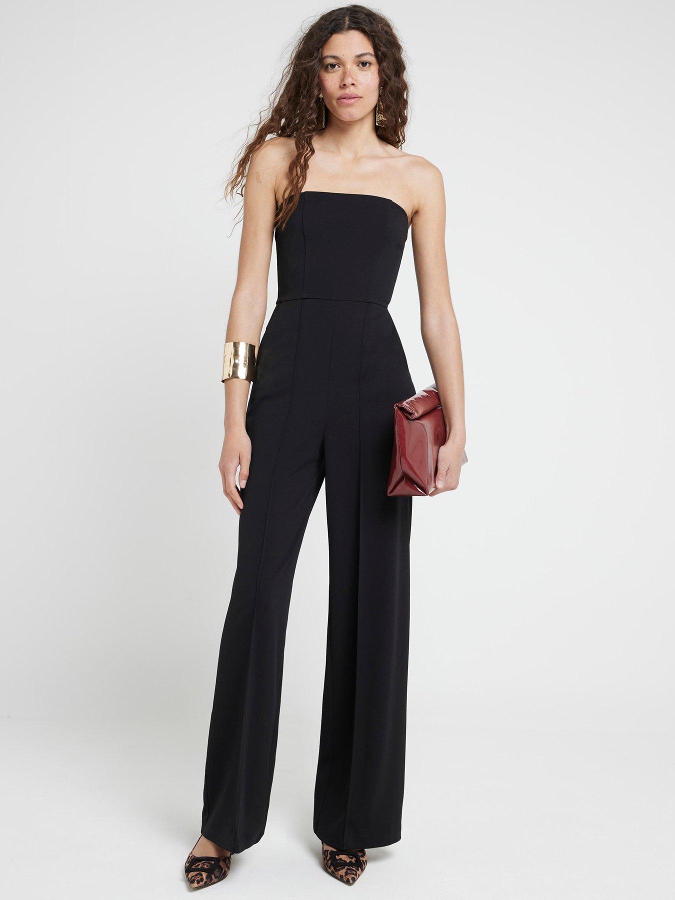 Bandeau Wide Leg Jumpsuit Black
