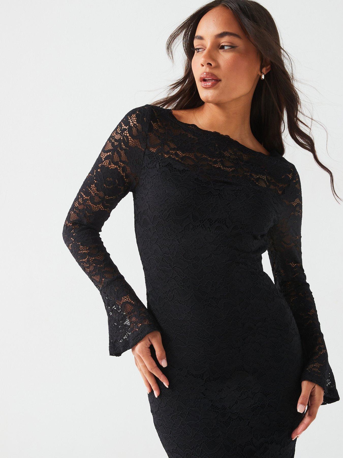 Dresses Lace Dresses Black long sleeve Women Very