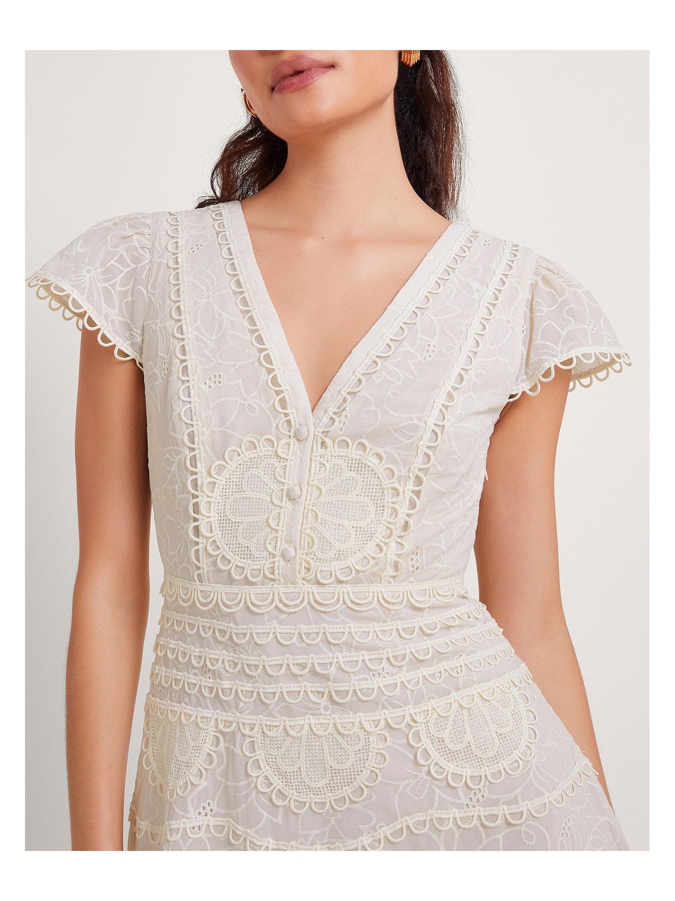 Irene Broderie Dress - White