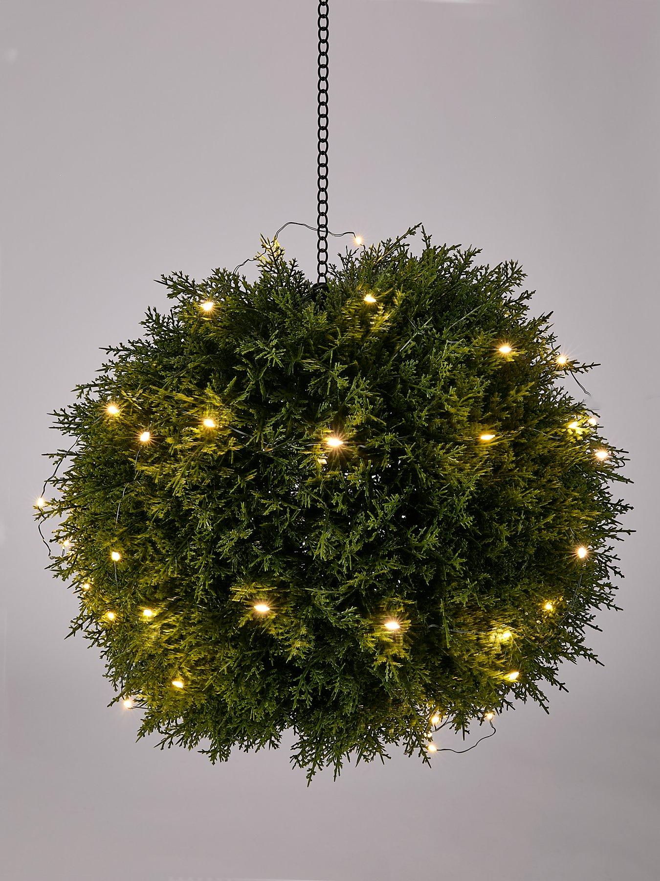 Image 3 of 5 of The Very Collection Pre Lit Conifer Hanging Ball Outdoor Christmas Decoration