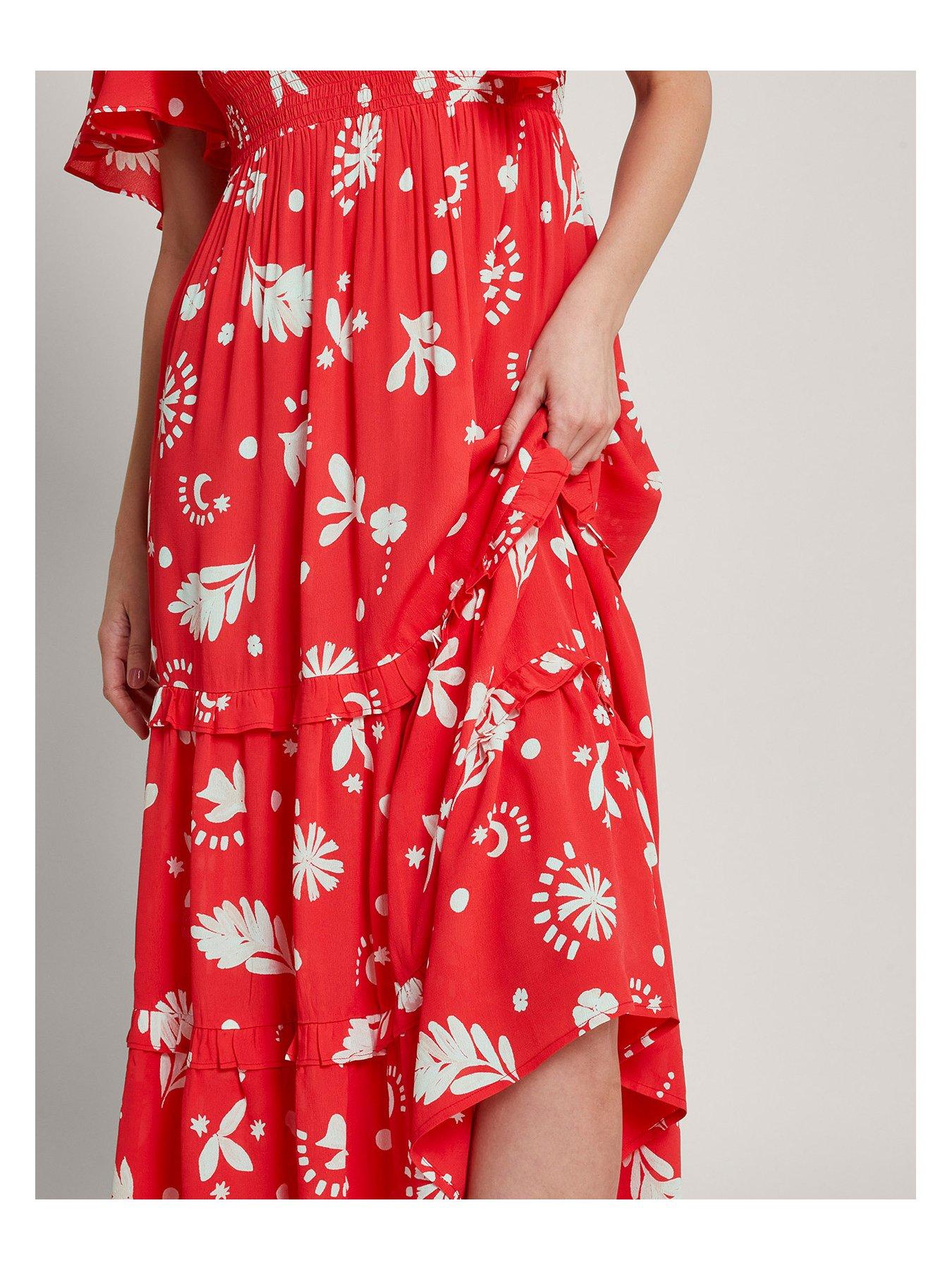 Lily Tiered Dress Red