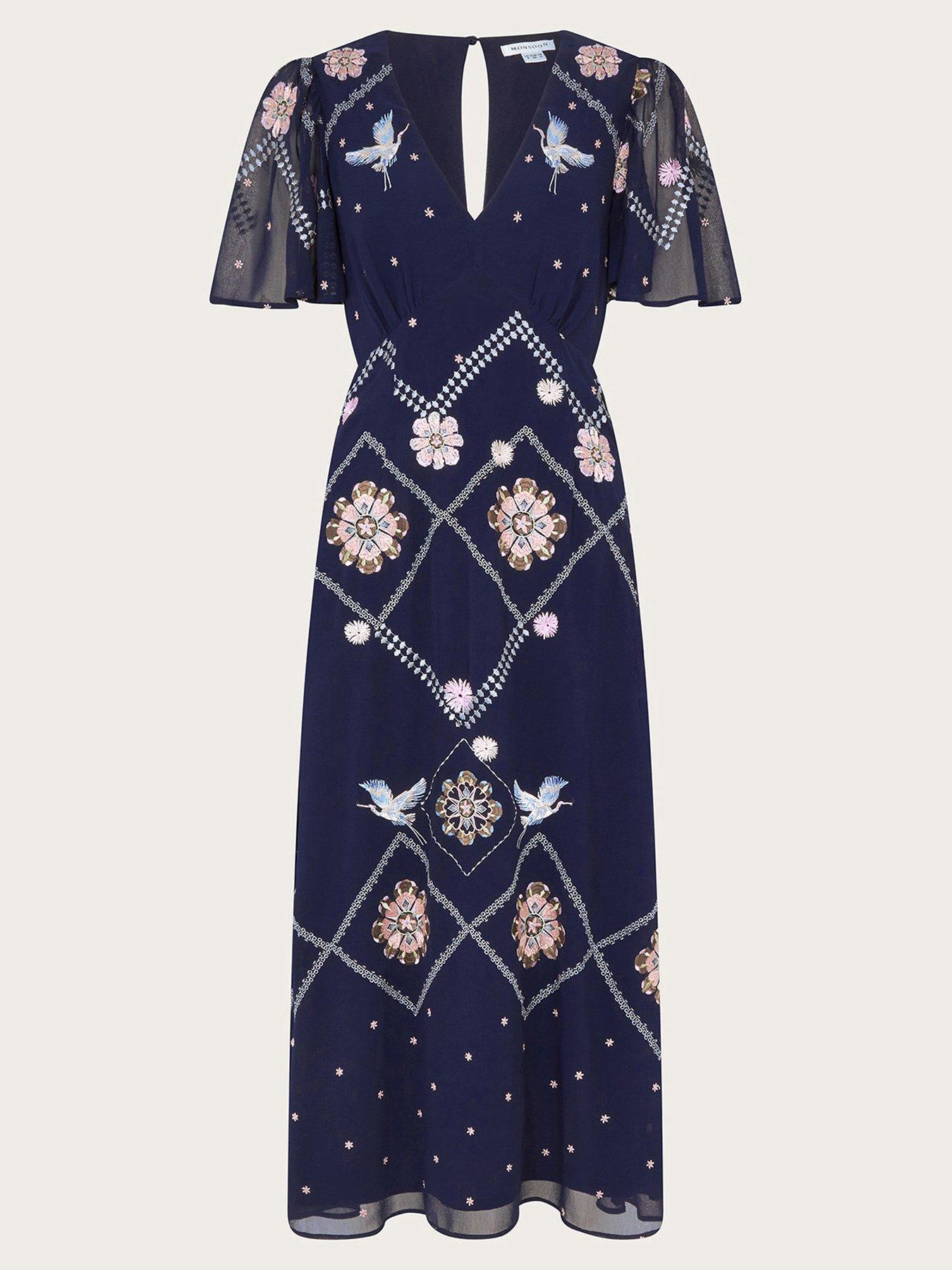 Image 4 of 5 of Monsoon Neela Embroidered Tea Dress