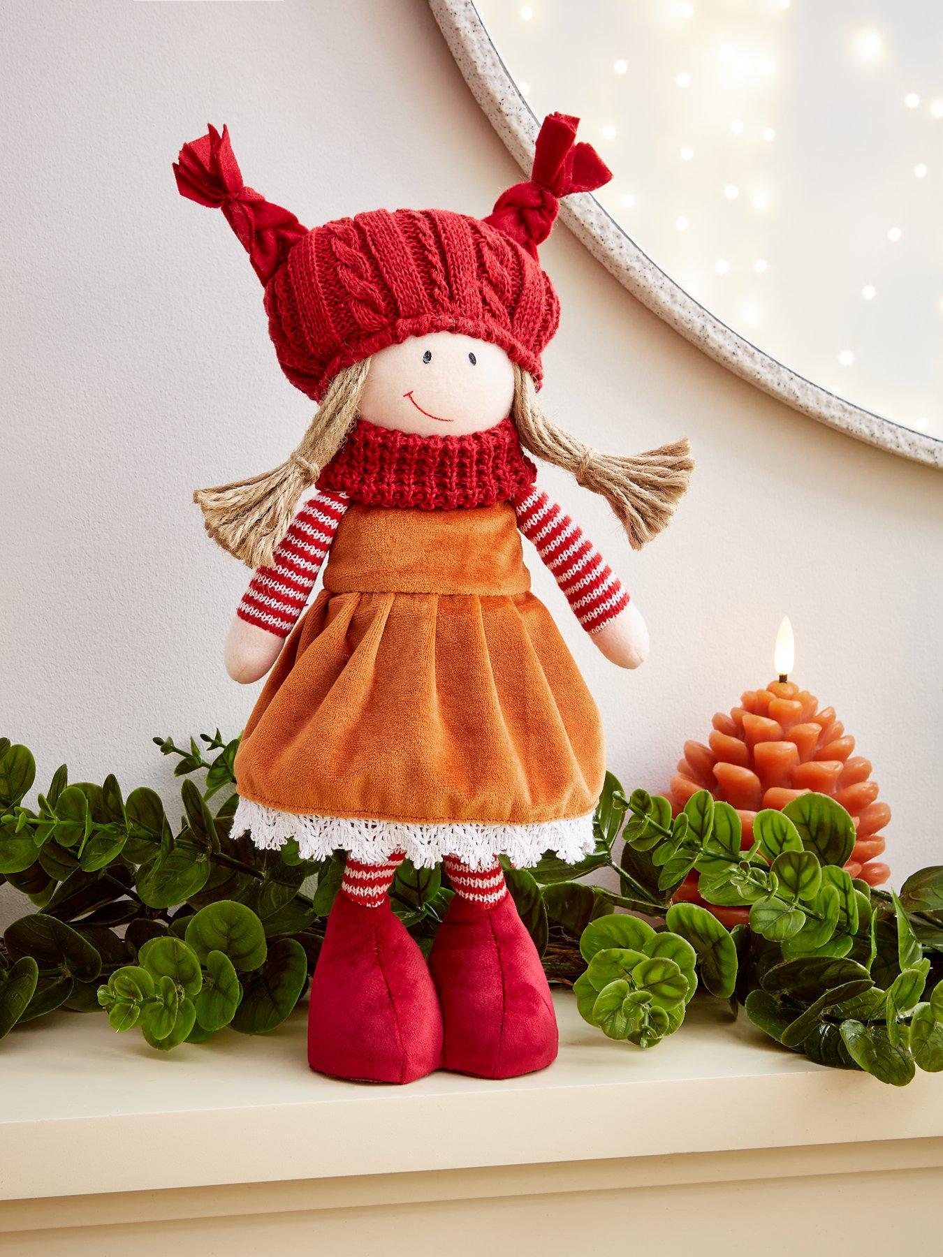 Product photograph of Very Home Standing Girl With Hat Christmas Decoration from very.co.uk