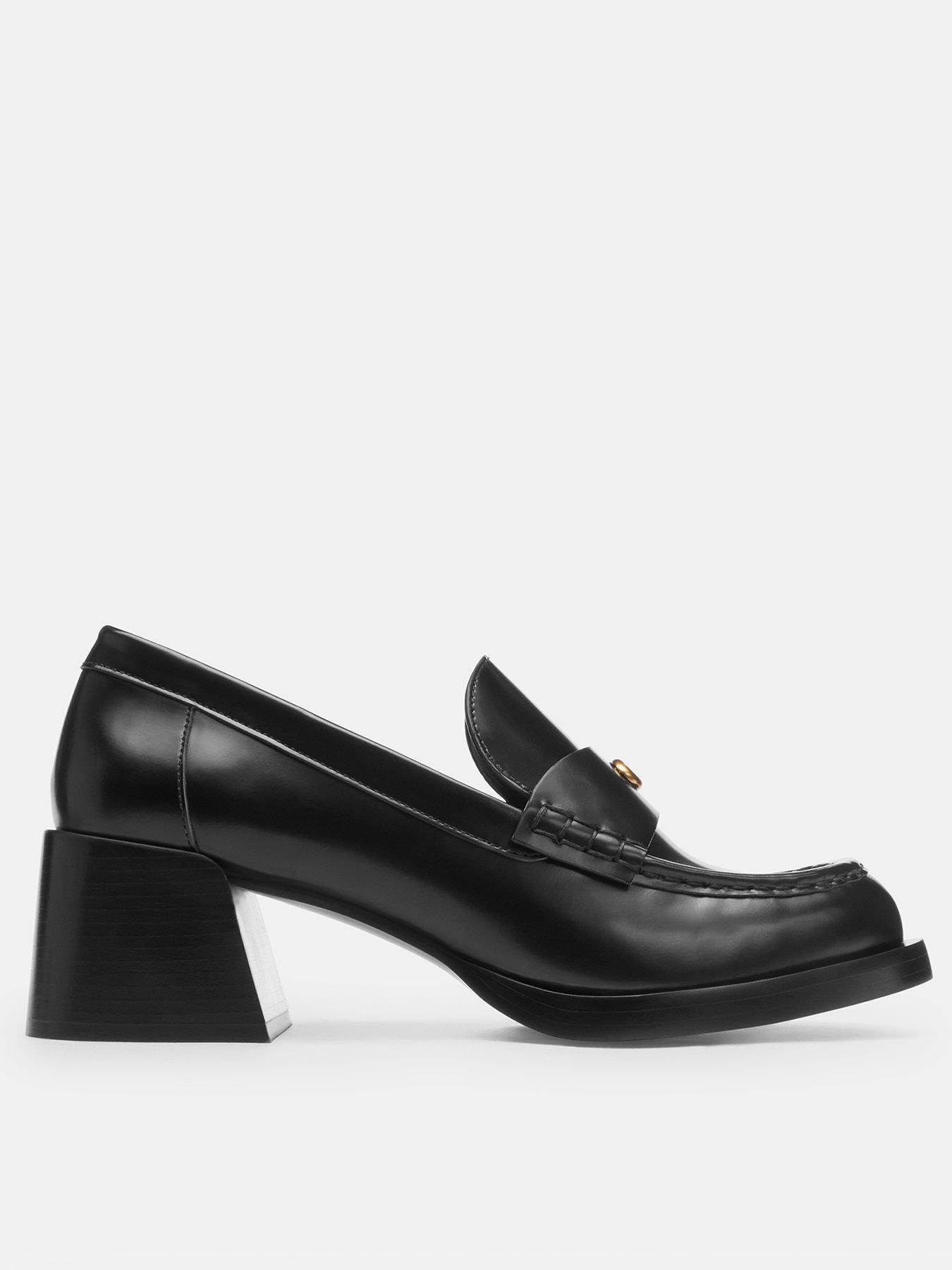 Image 1 of 5 of COACH Natalie Leather Loafers - Black&nbsp;