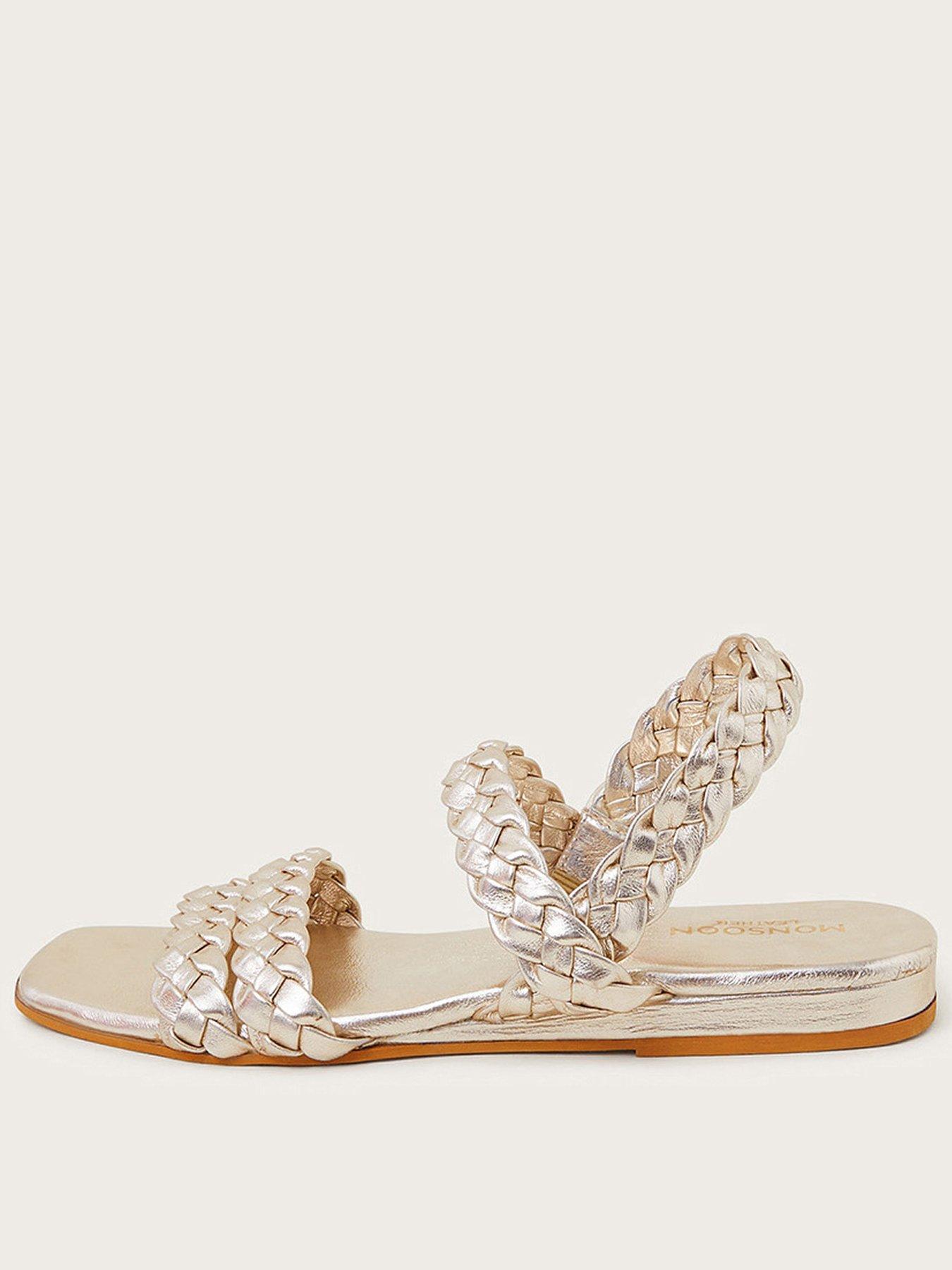 Monsoon Braided Leather Wedge Sandals