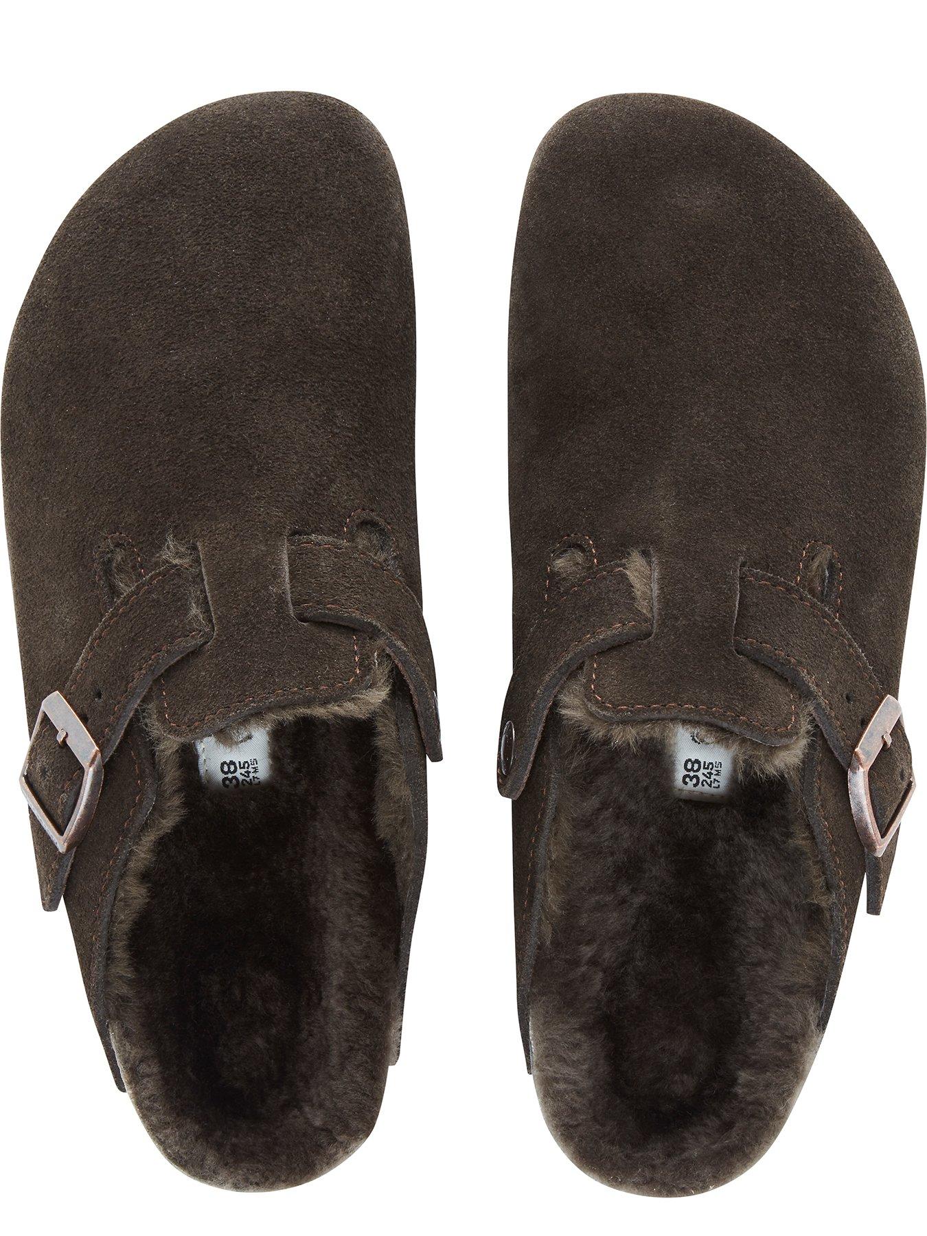 Image 3 of 3 of Birkenstock Womens Boston Shearling Suede Clog - Mocca