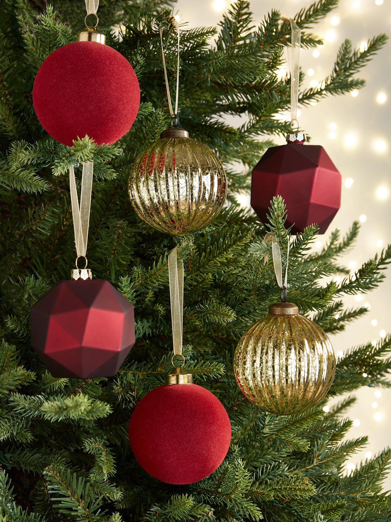 Product photograph of Very Home Set Of 6 Glass Gingerbread Christmas Tree Baubles from very.co.uk