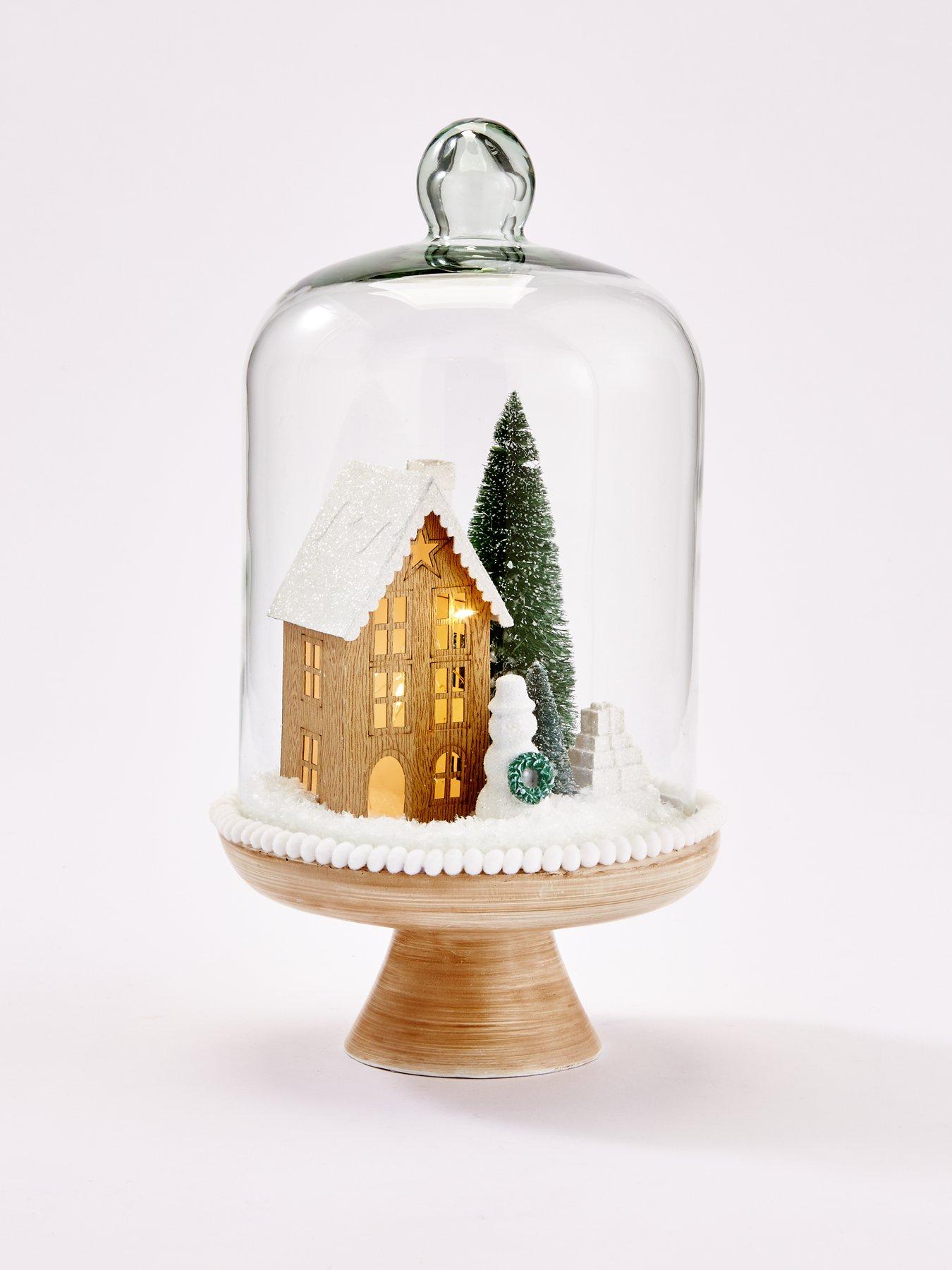 Image 2 of 4 of The Very Collection Winter Scene Lit Cloche Christmas Decoration