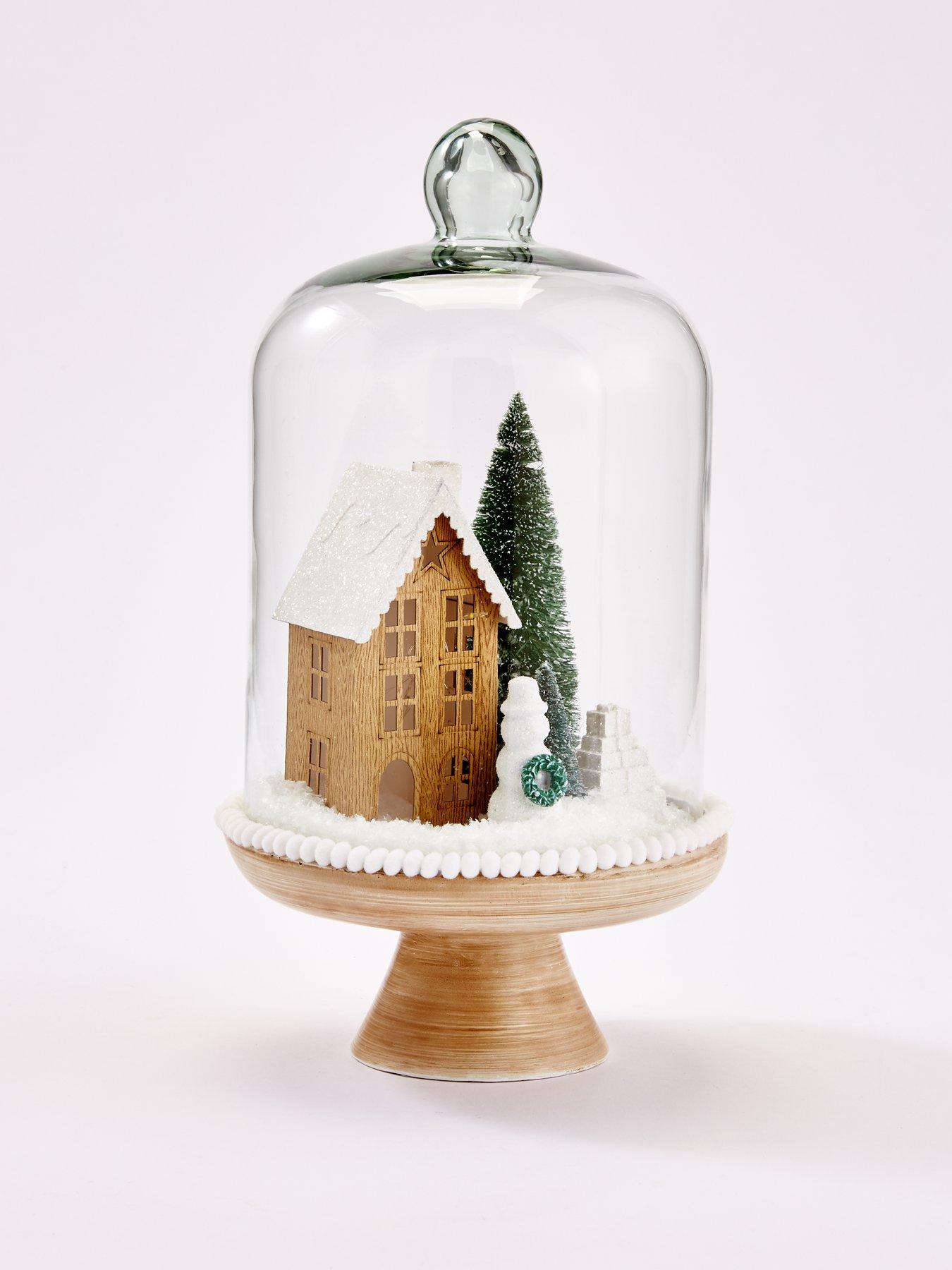 Image 3 of 4 of The Very Collection Winter Scene Lit Cloche Christmas Decoration