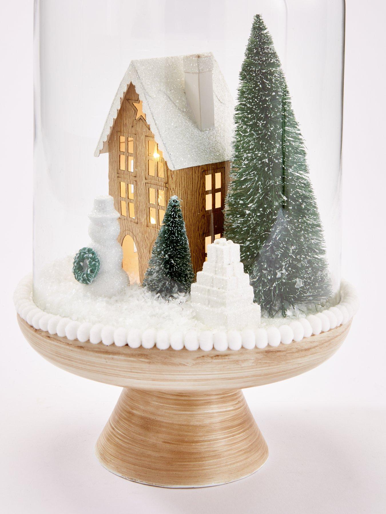 Image 4 of 4 of The Very Collection Winter Scene Lit Cloche Christmas Decoration