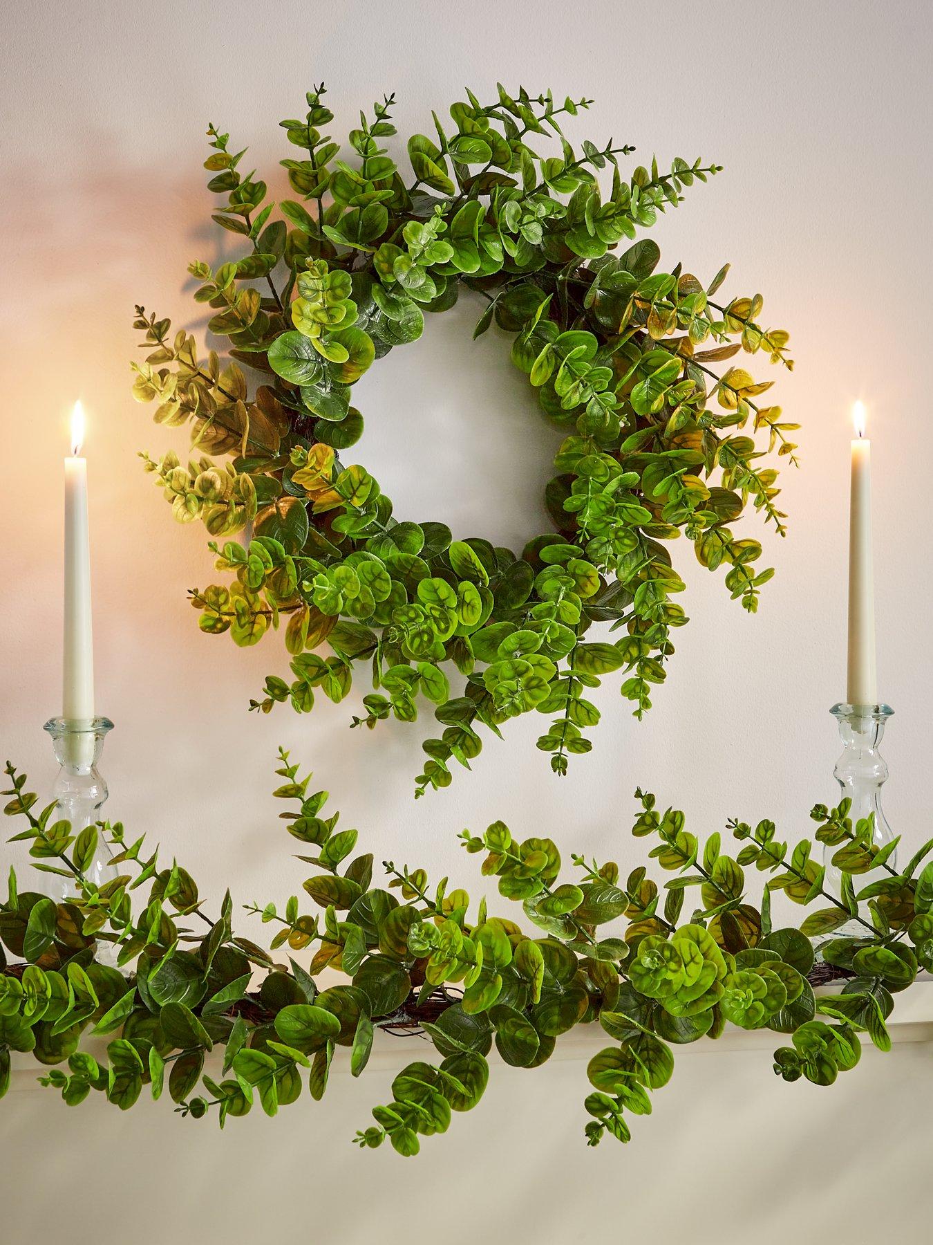 Product photograph of Very Home Eucalyptus Christmas Wreath from very.co.uk