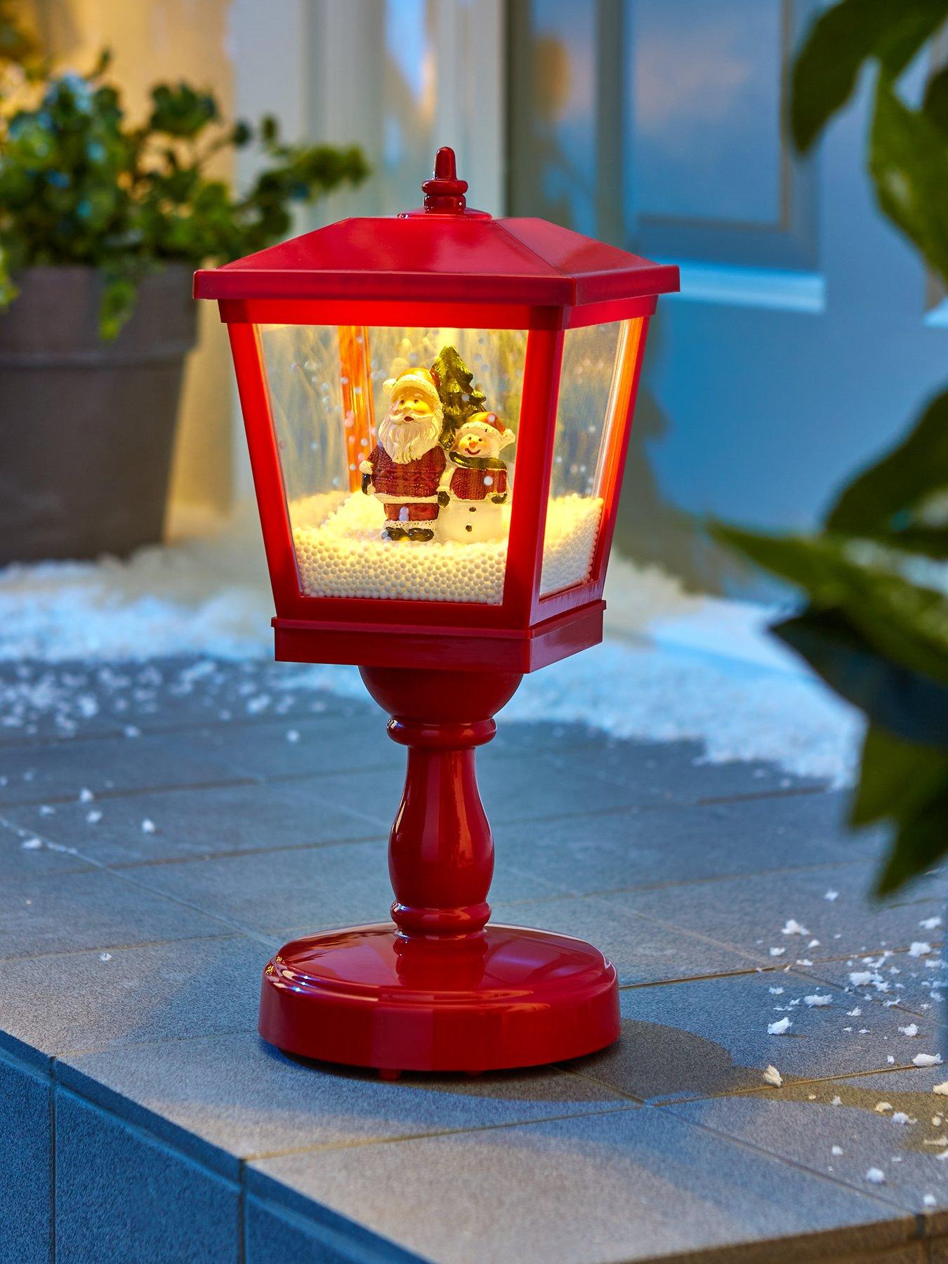 Very Home Christmas Scene Light Up Snowing Lantern with Music