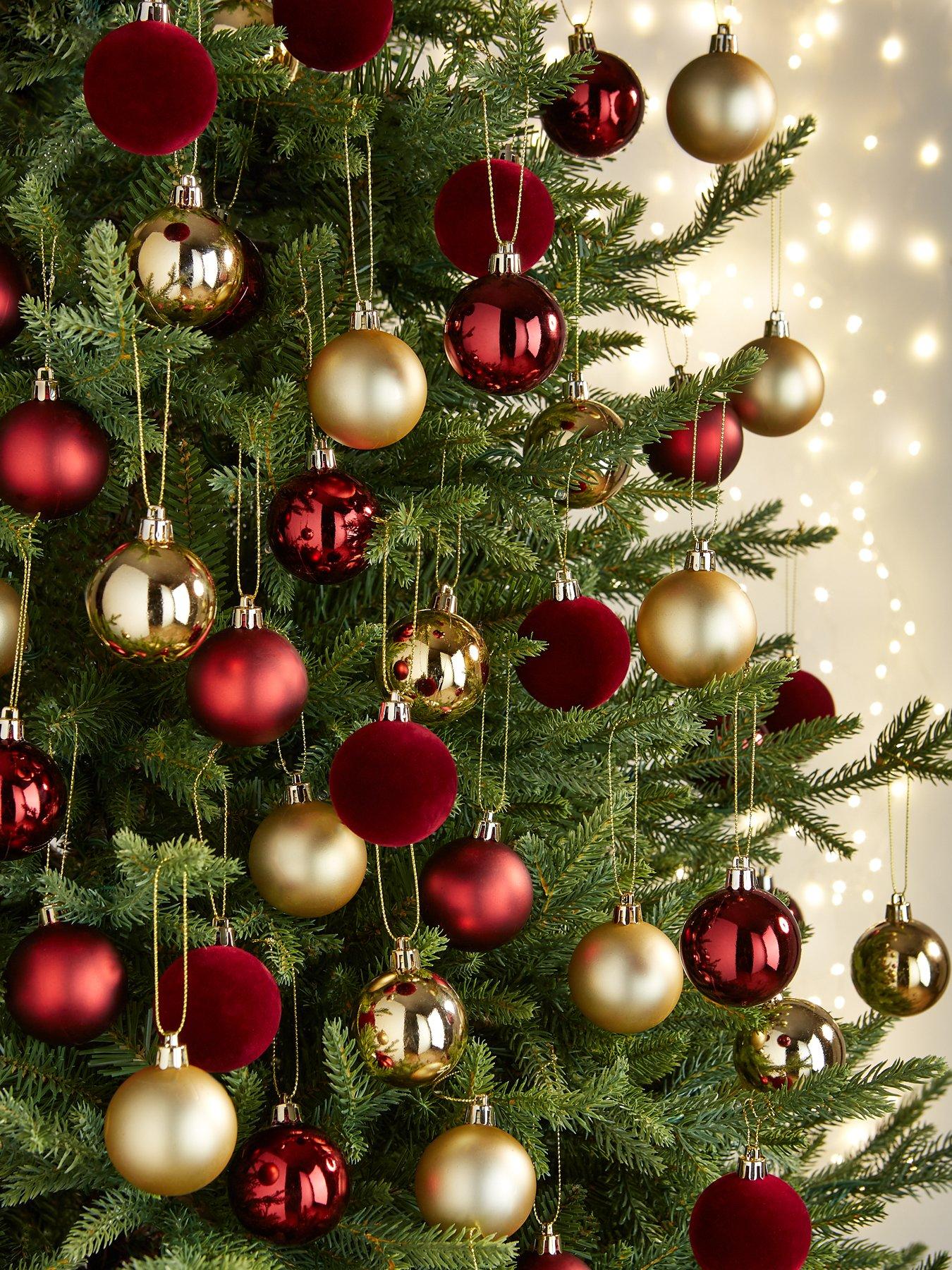 Very Home Gingerbread Tree Filler Set of 50 Baubles - Red and Gold
